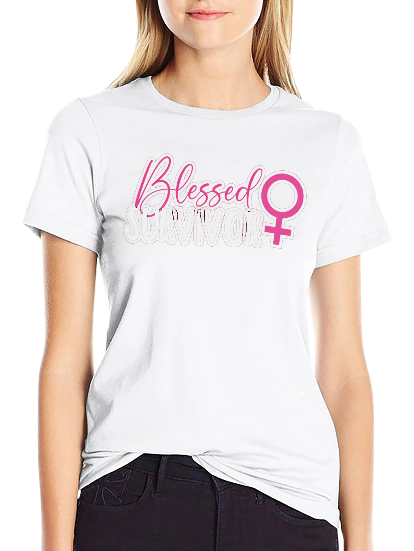 Blessed Survivor T-Shirt - Breast Cancer Awareness