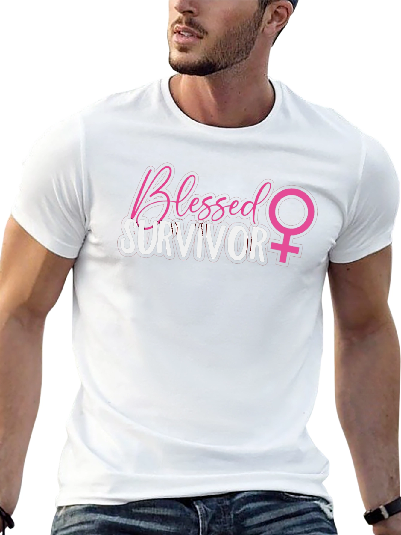 Blessed Survivor T-Shirt - Breast Cancer Awareness