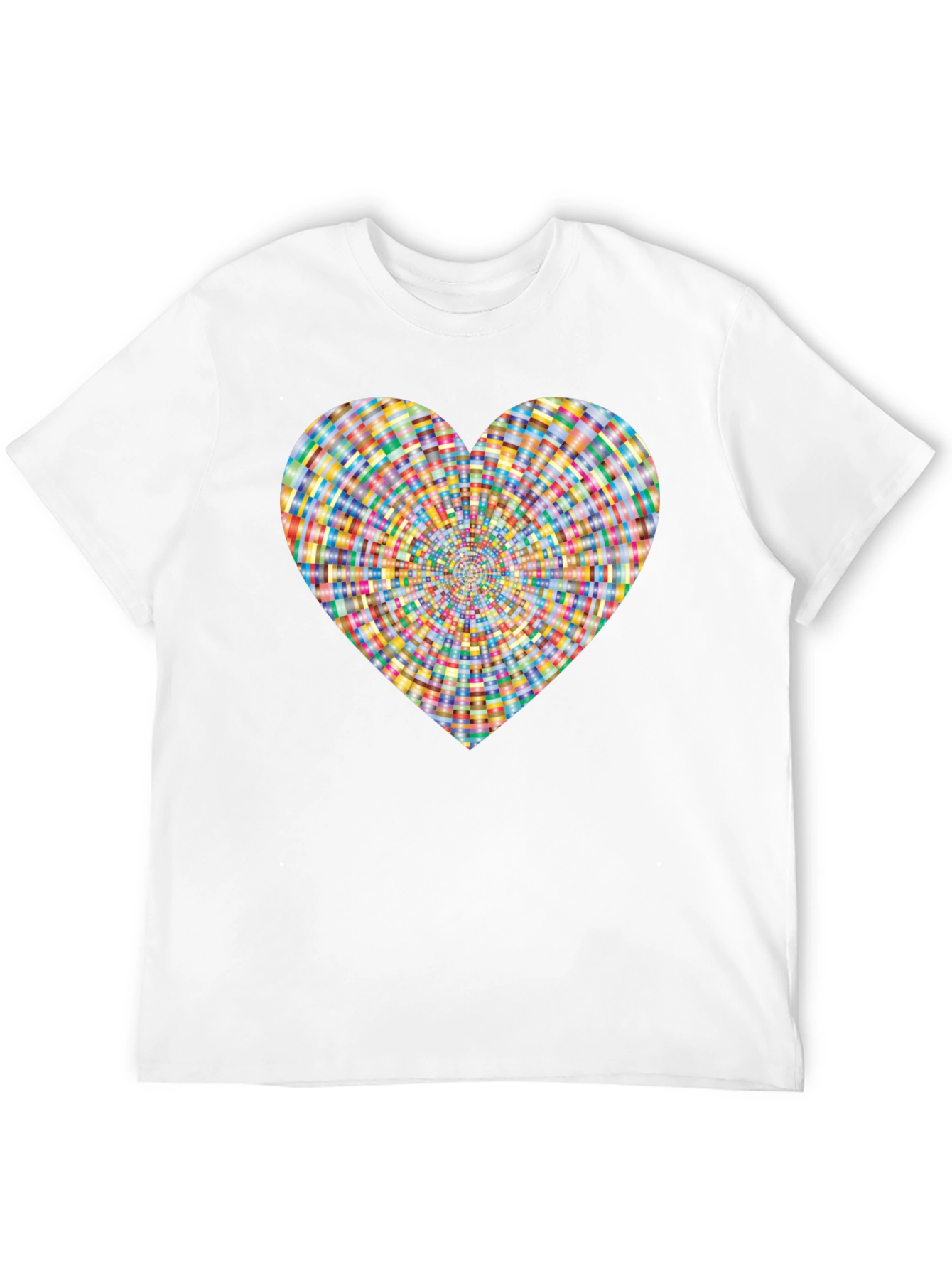 Heart Pattern Black T-Shirt