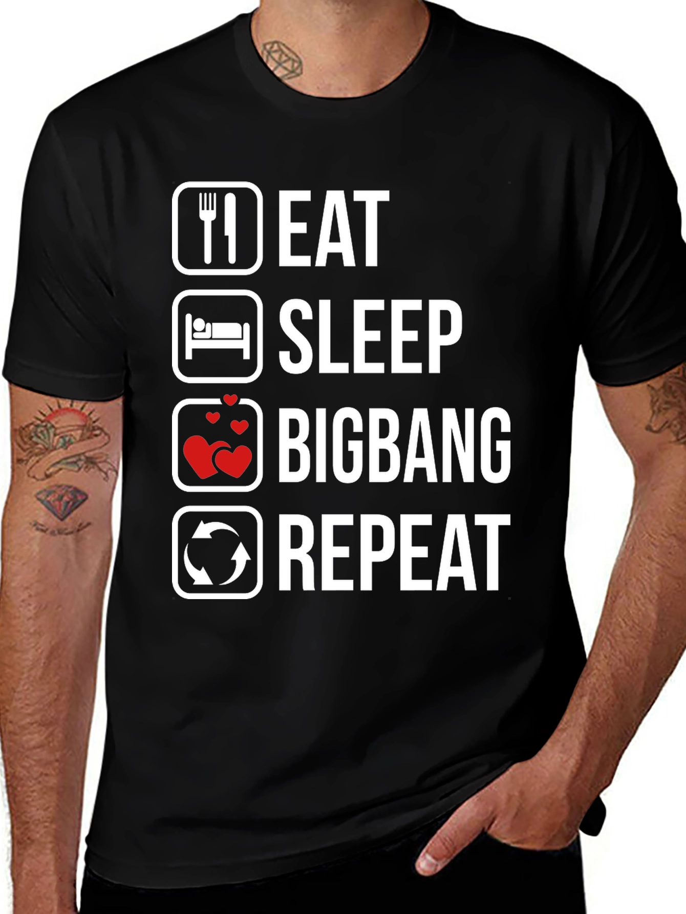 Eat Sleep Bigbang Repeat Graphic T-Shirt
