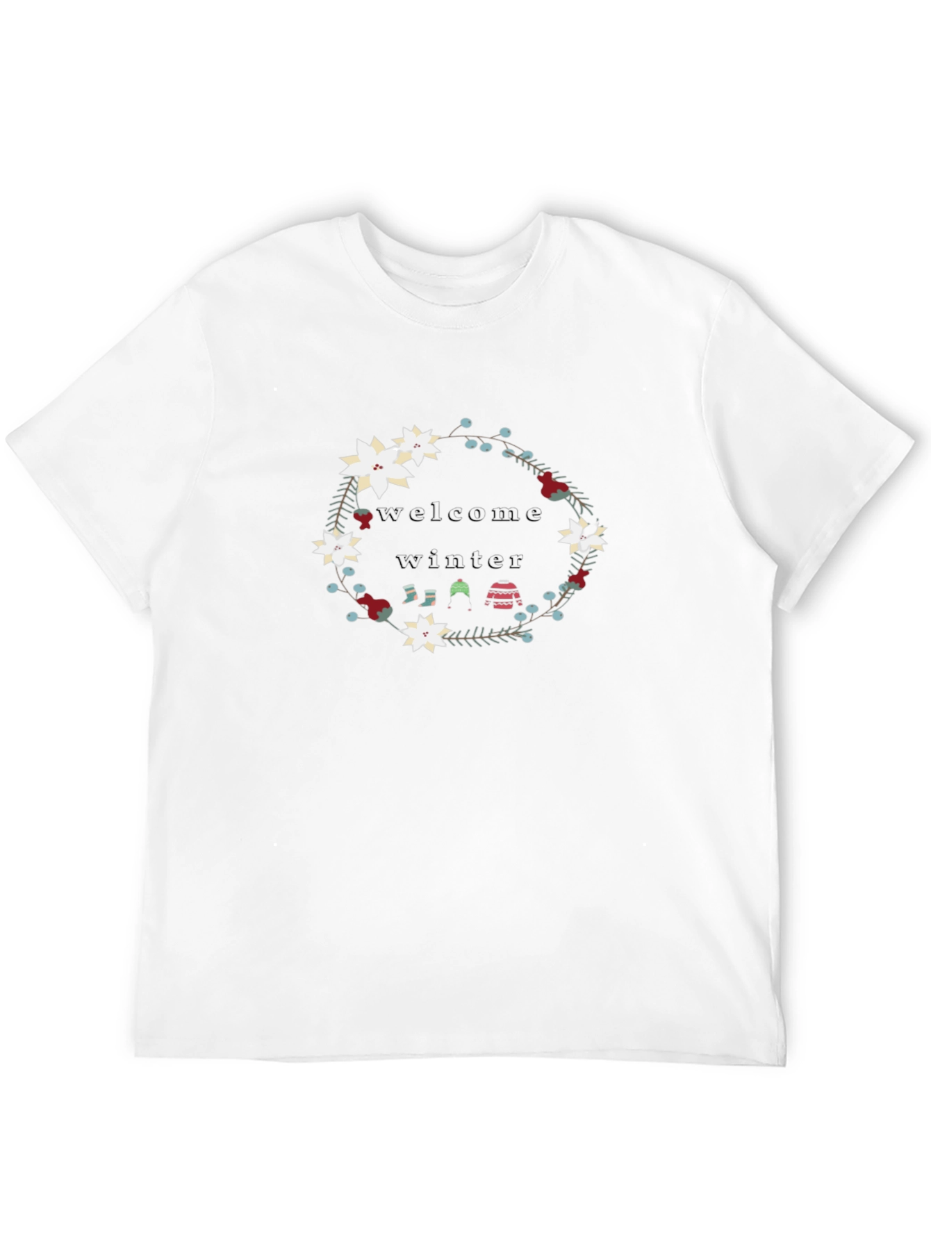 Welcome Winter Black Graphic T-Shirt