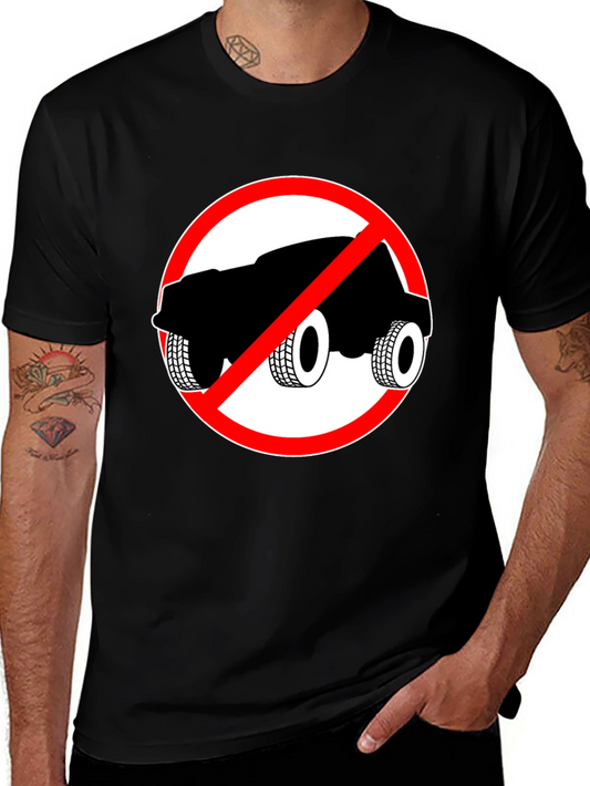 No Cars Allowed Black T-Shirt
