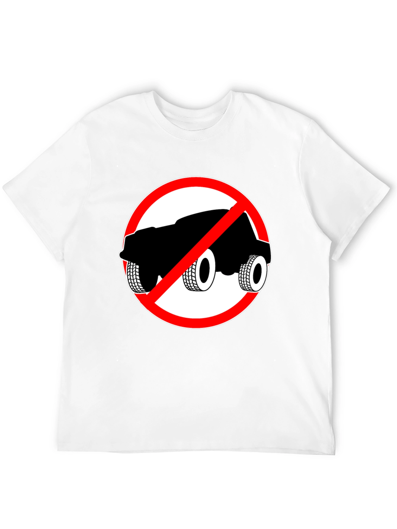 No Cars Allowed Black T-Shirt