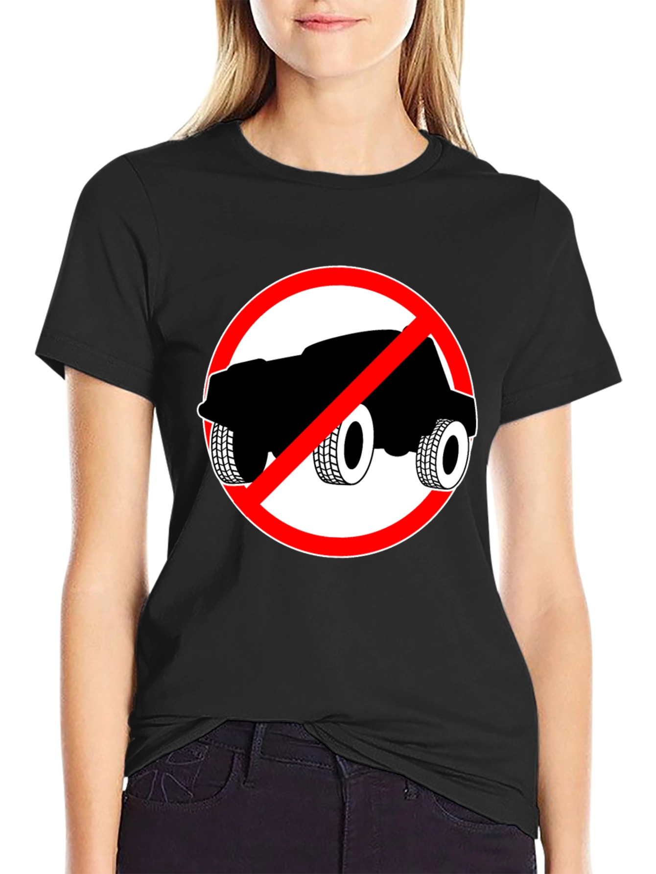 No Cars Allowed Black T-Shirt