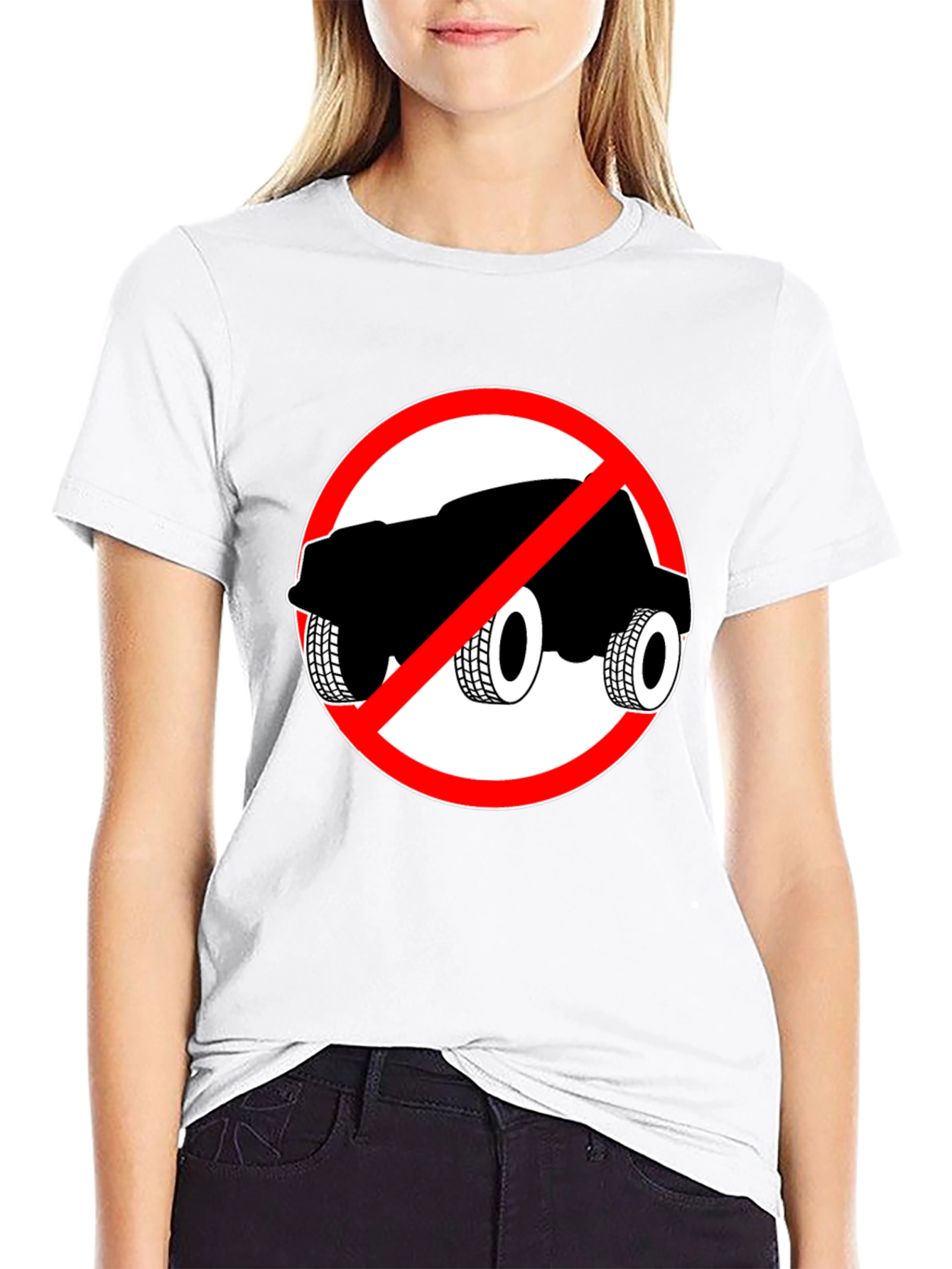 No Cars Allowed Black T-Shirt