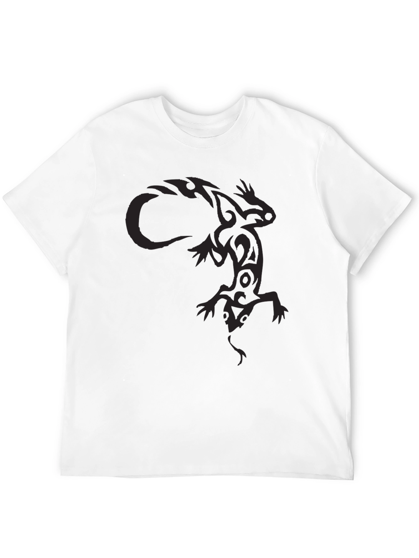 Tribal Lizard Graphic Black T-Shirt