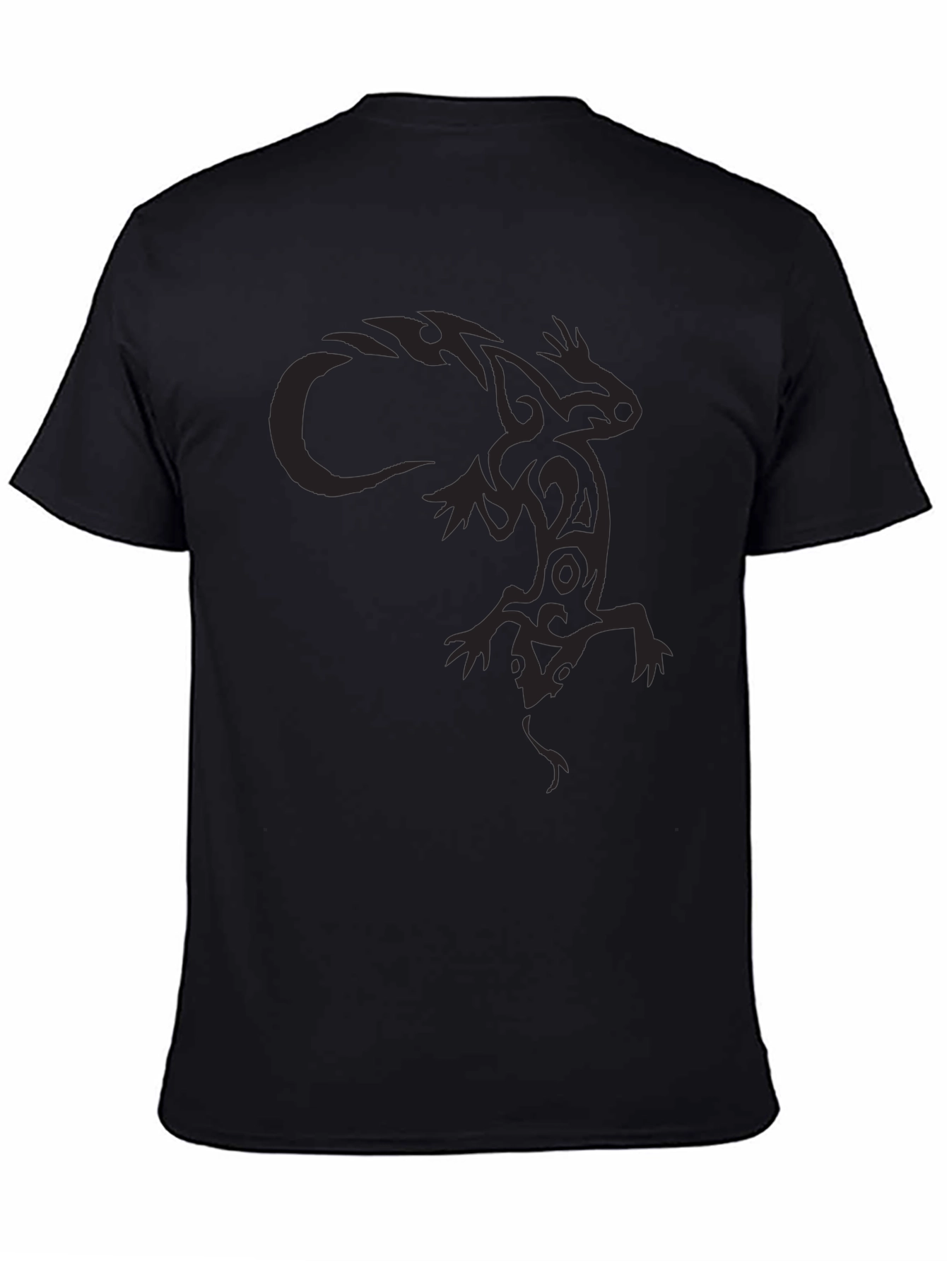 Tribal Lizard Graphic Black T-Shirt