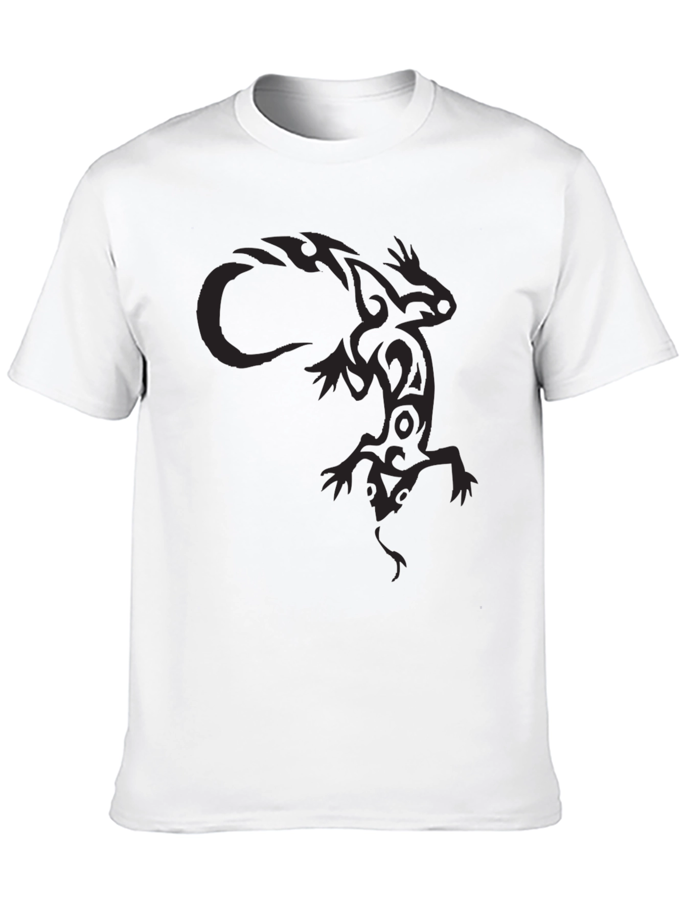Tribal Lizard Graphic Black T-Shirt