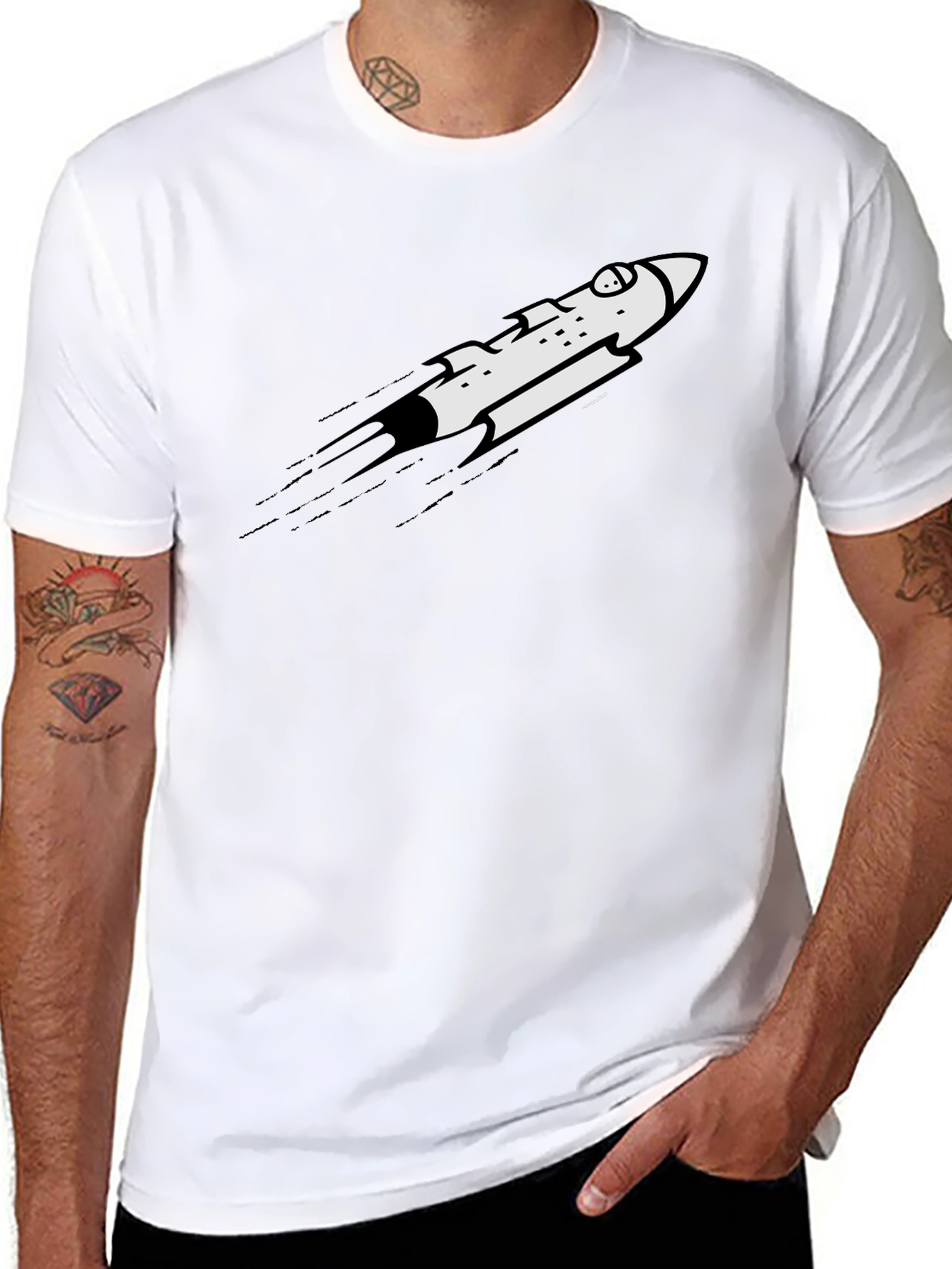 Rocket Graphic Black T-Shirt