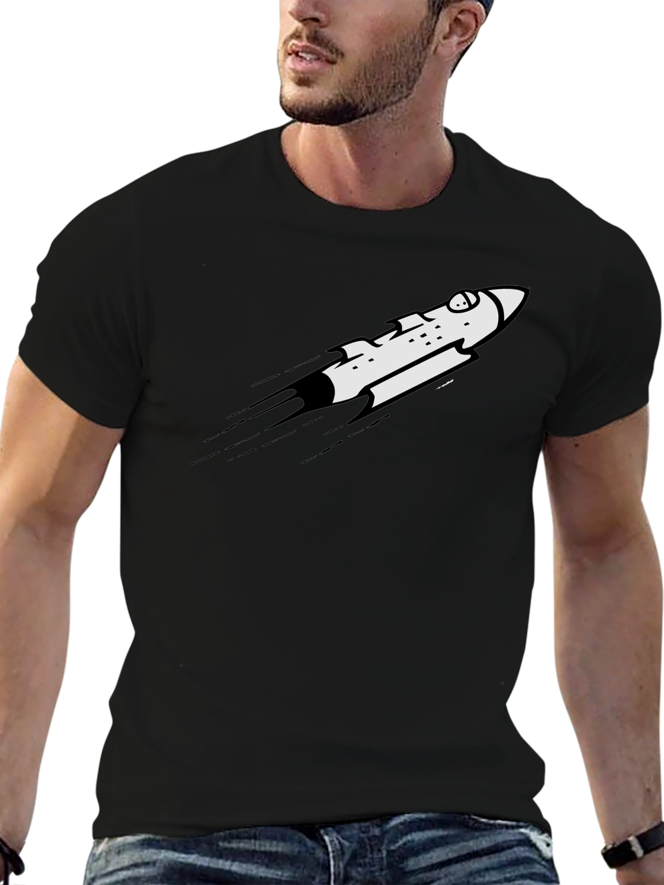 Rocket Graphic Black T-Shirt