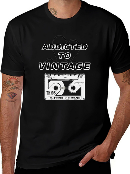 Addicted to Vintage Retro Cassette Tape T-Shirt