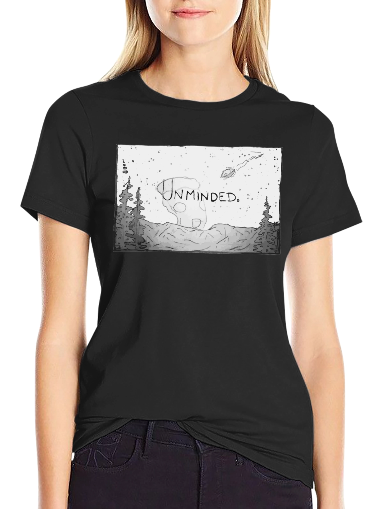 Unminded Graphic T-Shirt - Unique Black Tee