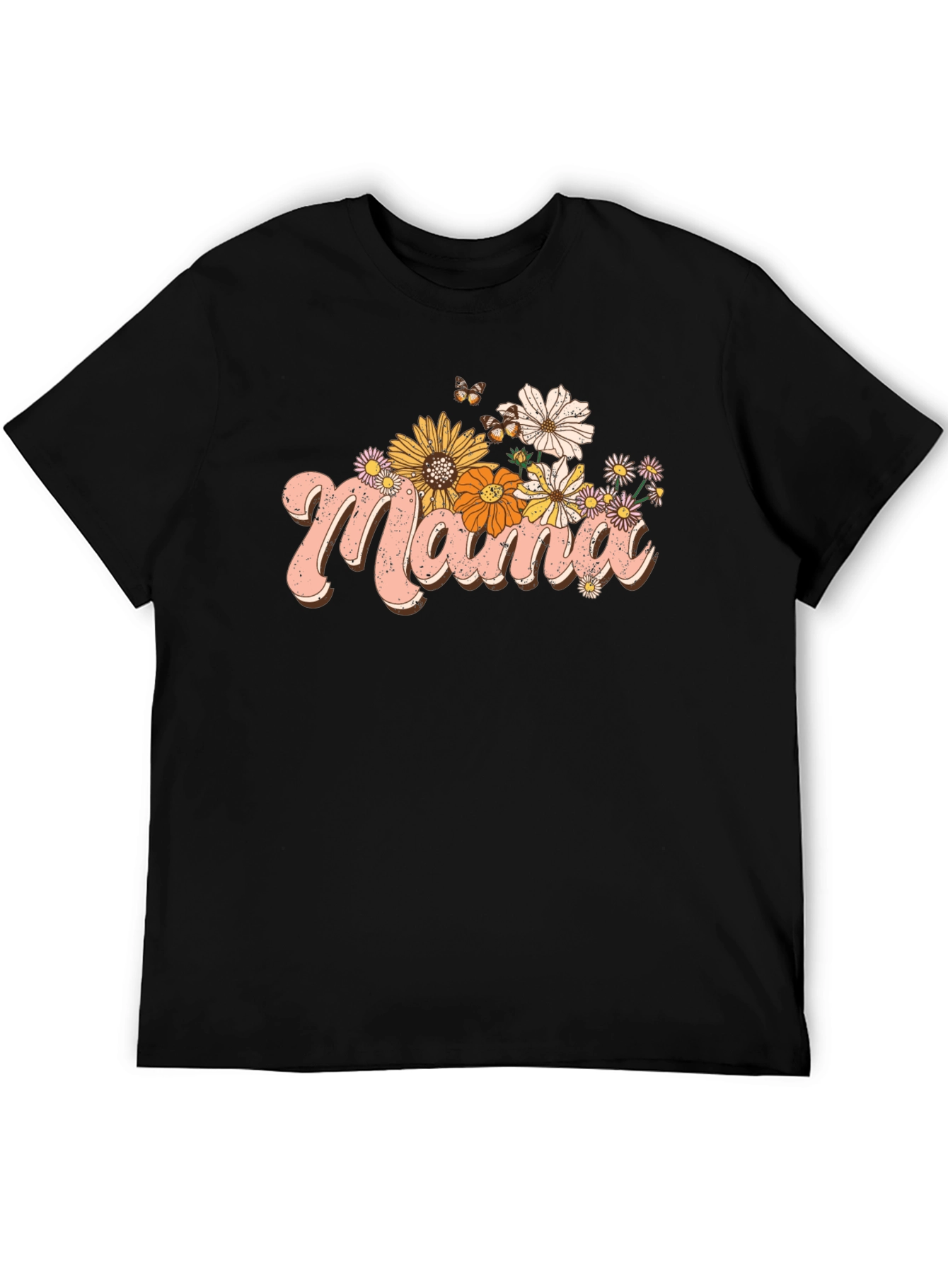 Floral Mama Graphic Tee - Retro Style