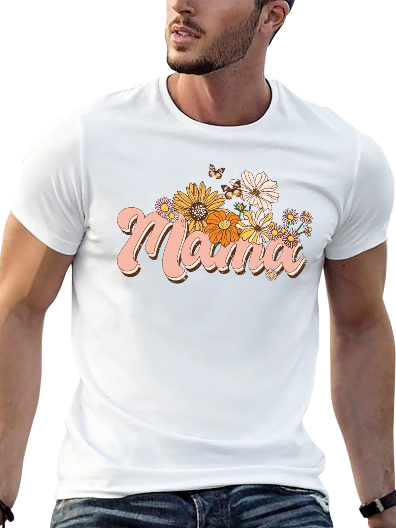Floral Mama Graphic Tee - Retro Style