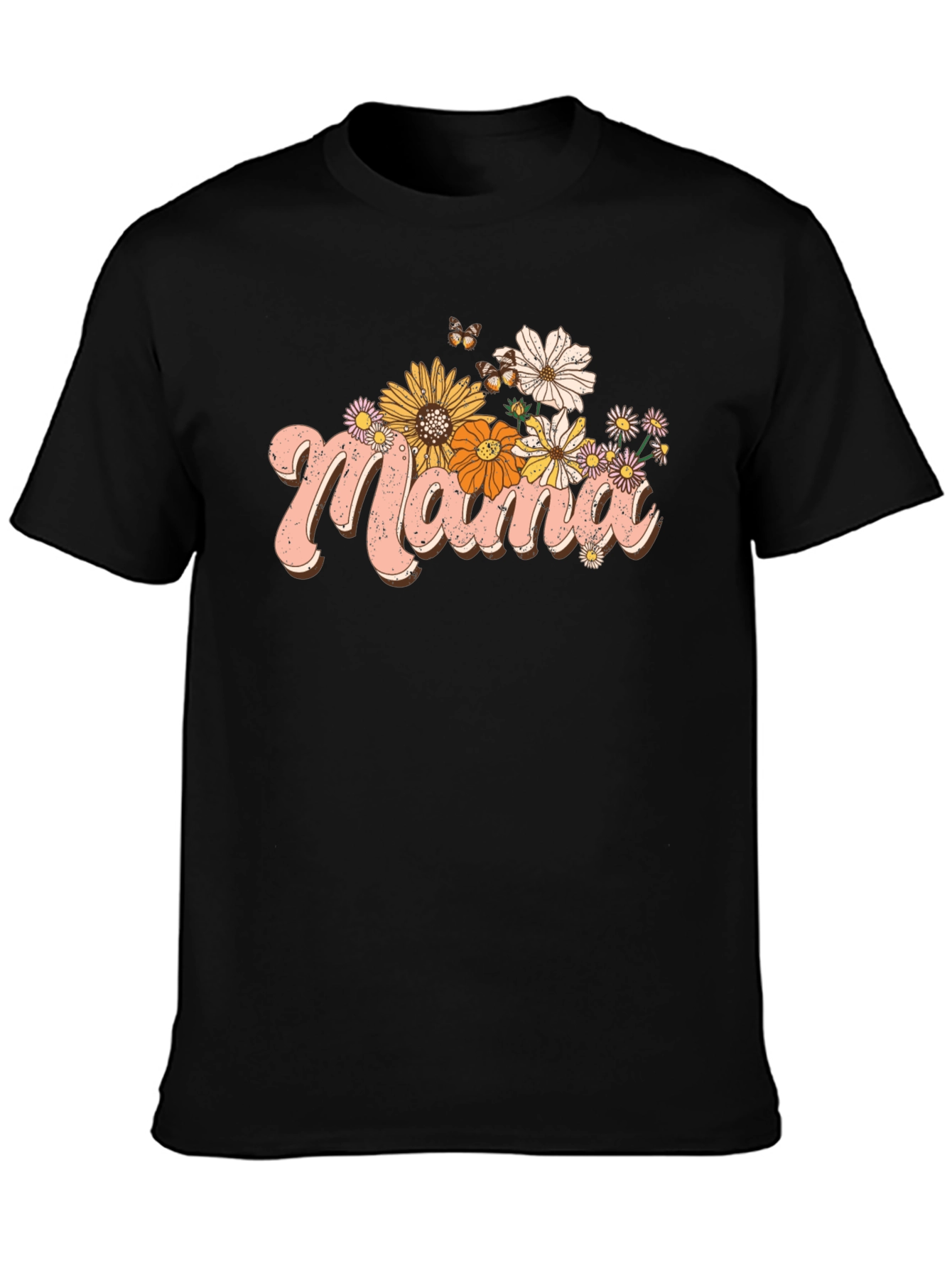 Floral Mama Graphic Tee - Retro Style