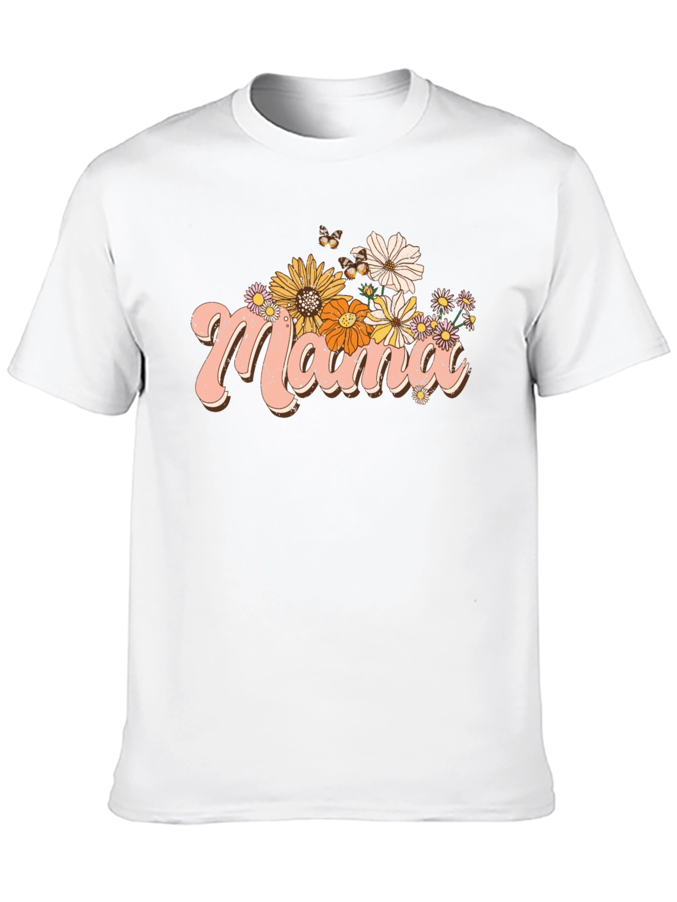 Floral Mama Graphic Tee - Retro Style