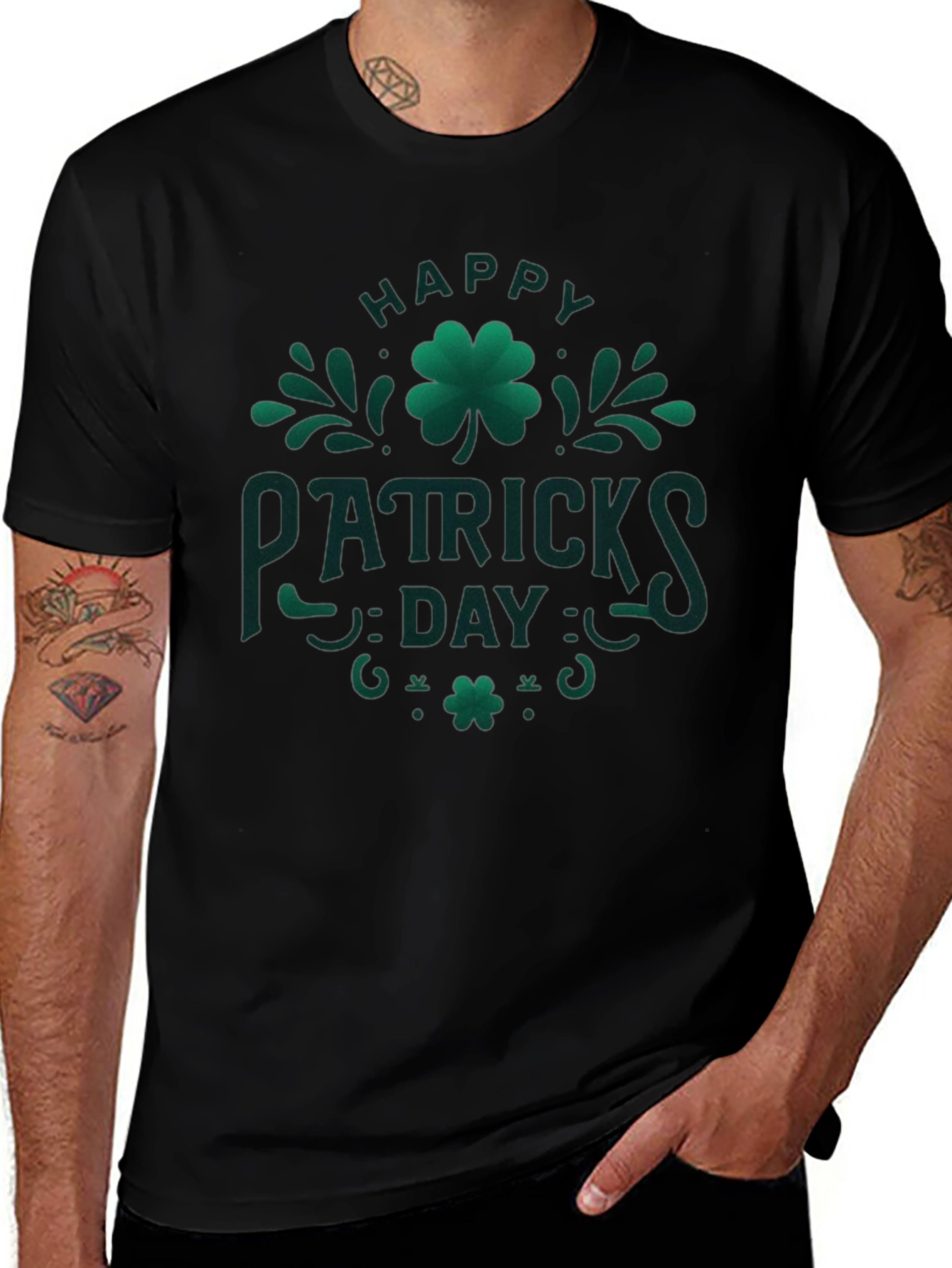Happy St. Patricks Day Graphic Tee - Black
