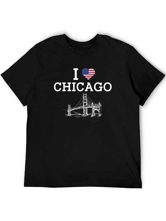 I Heart Chicago T-Shirt with Bridge Design