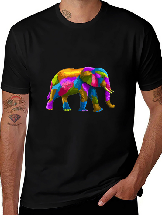 Colorful Elephant Graphic T-Shirt