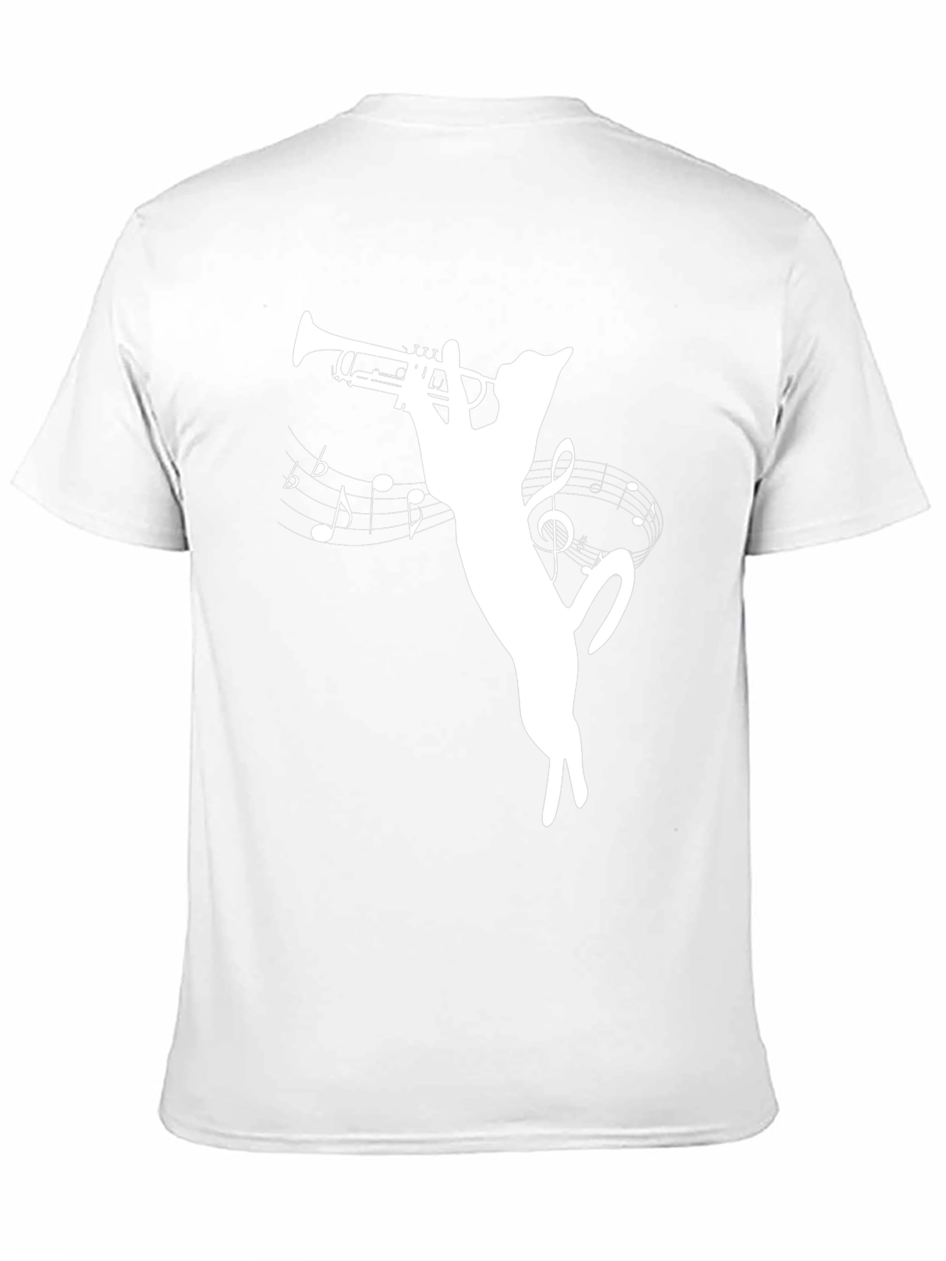 Cat Trumpet T-Shirt - Musical Feline Tee