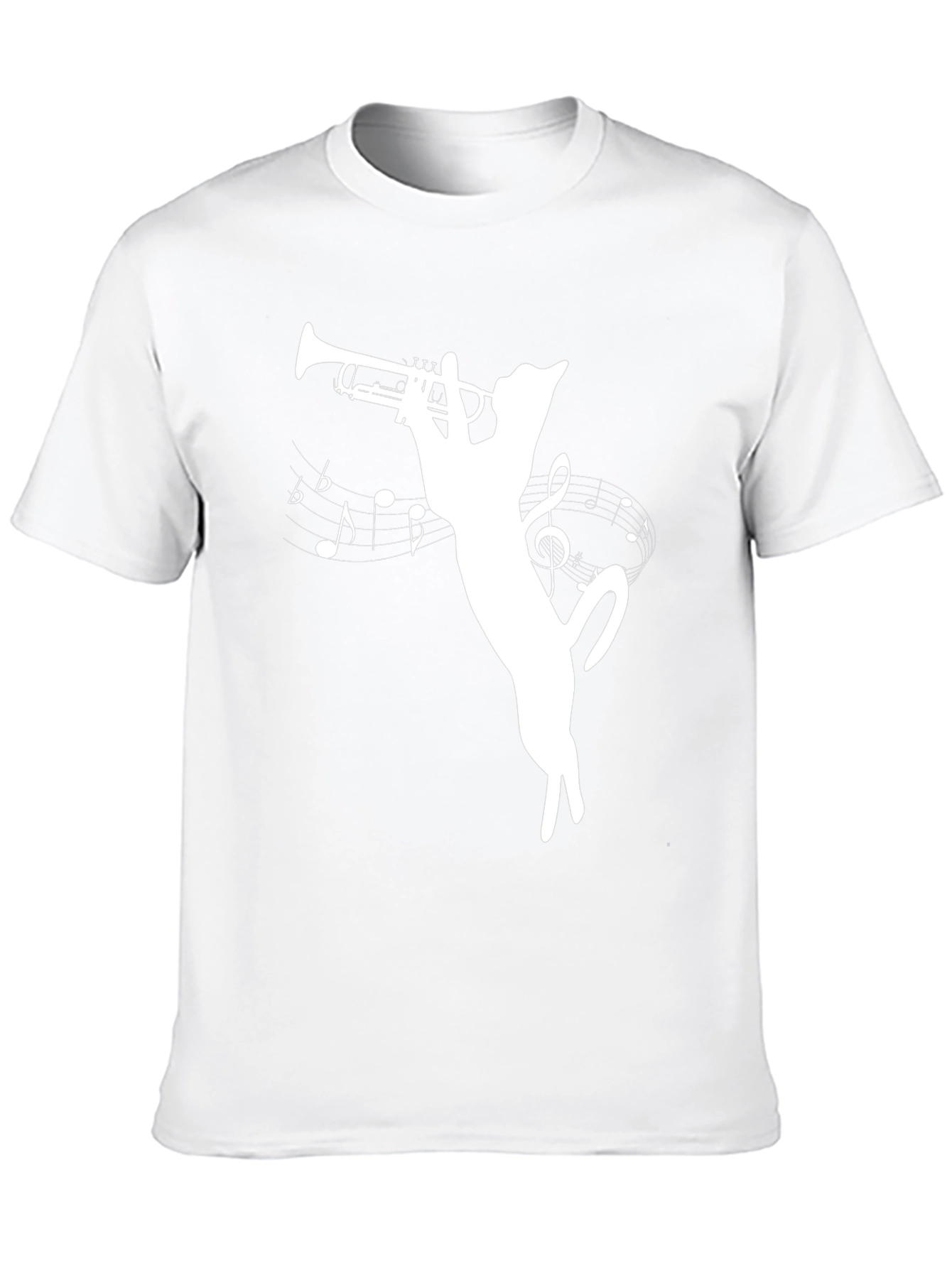 Cat Trumpet T-Shirt - Musical Feline Tee