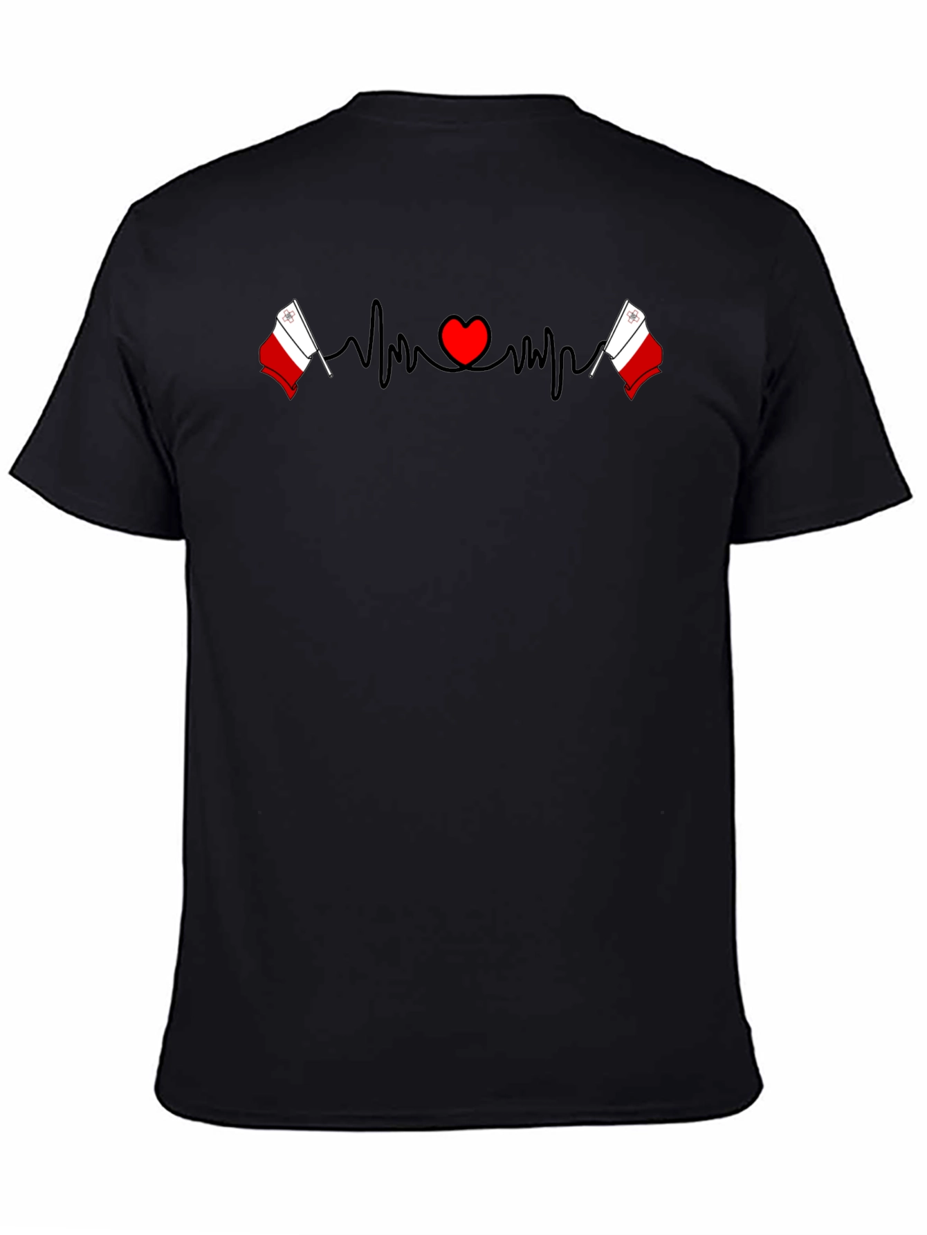 Malta Flag Heartbeat T-Shirt - Country Pride