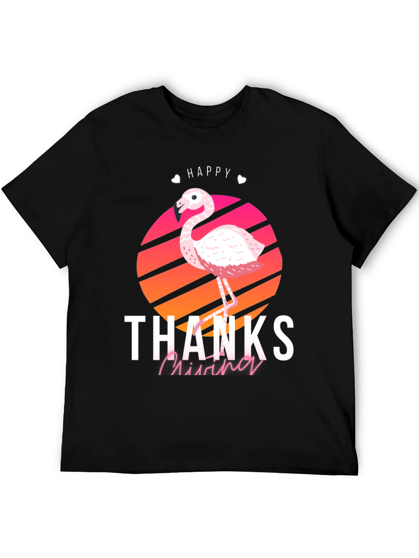 Happy Thanks Flamino T-Shirt - Mens Graphic Tee