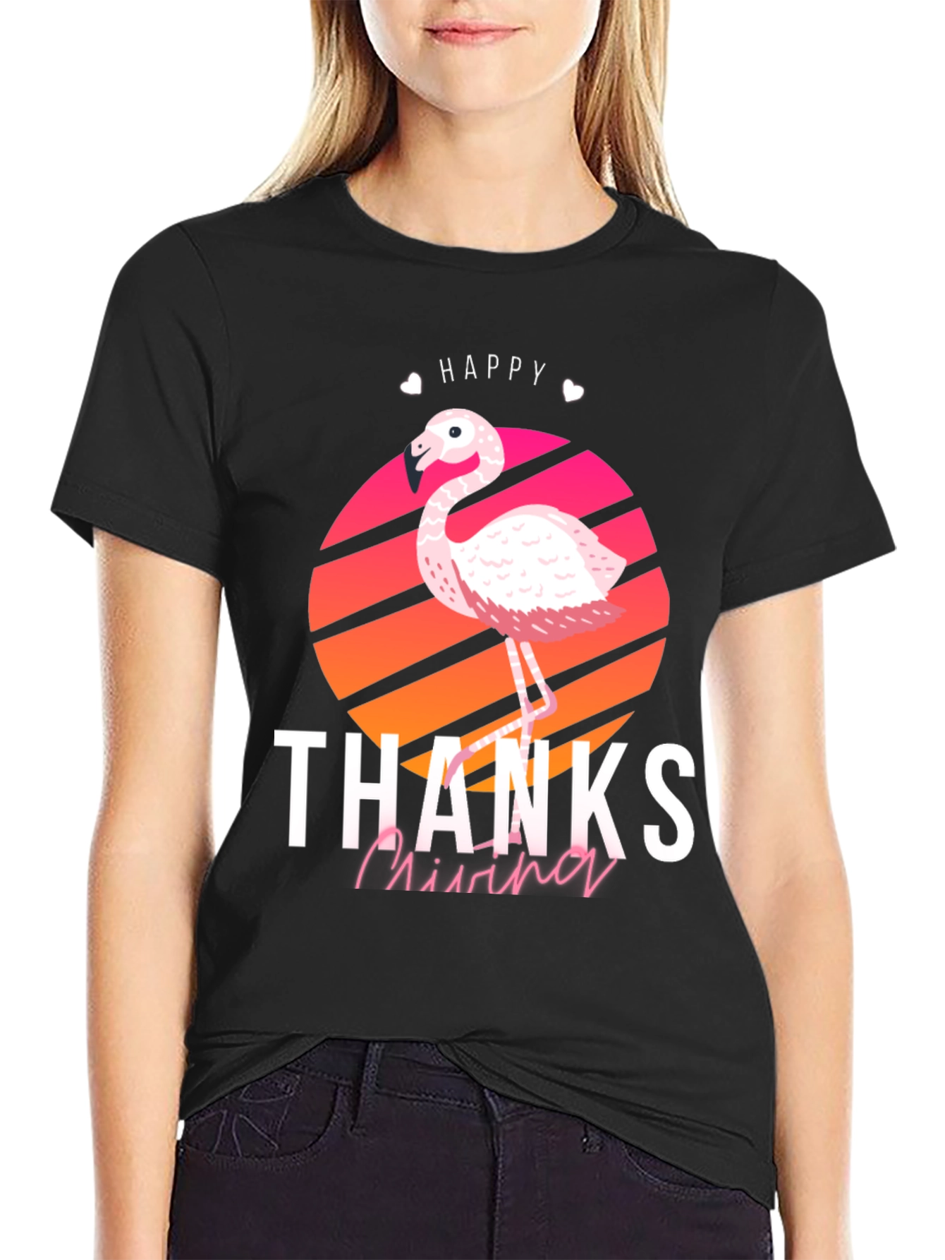 Happy Thanks Flamino T-Shirt - Mens Graphic Tee