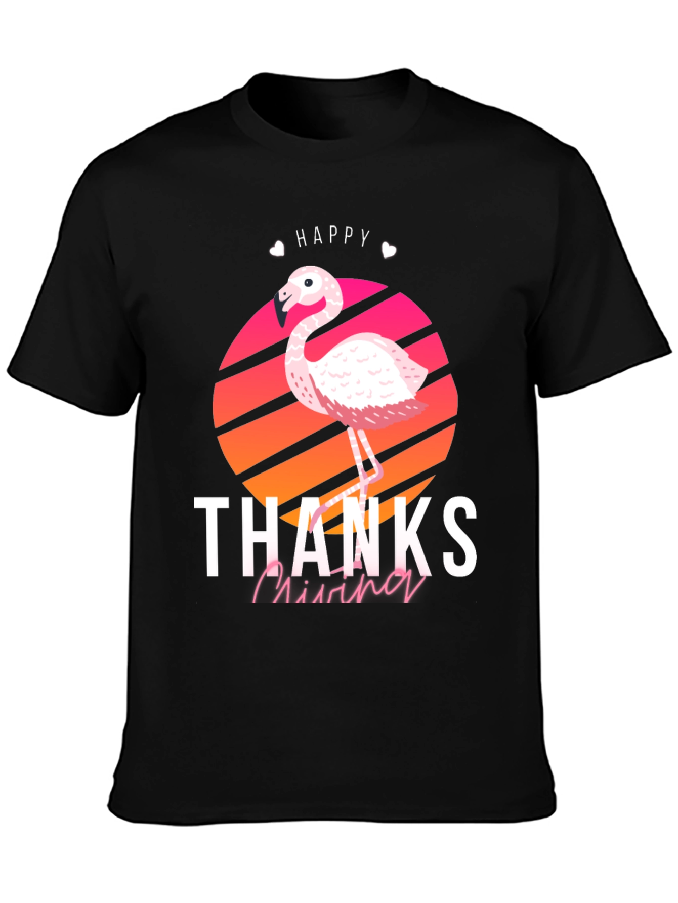 Happy Thanks Flamino T-Shirt - Mens Graphic Tee