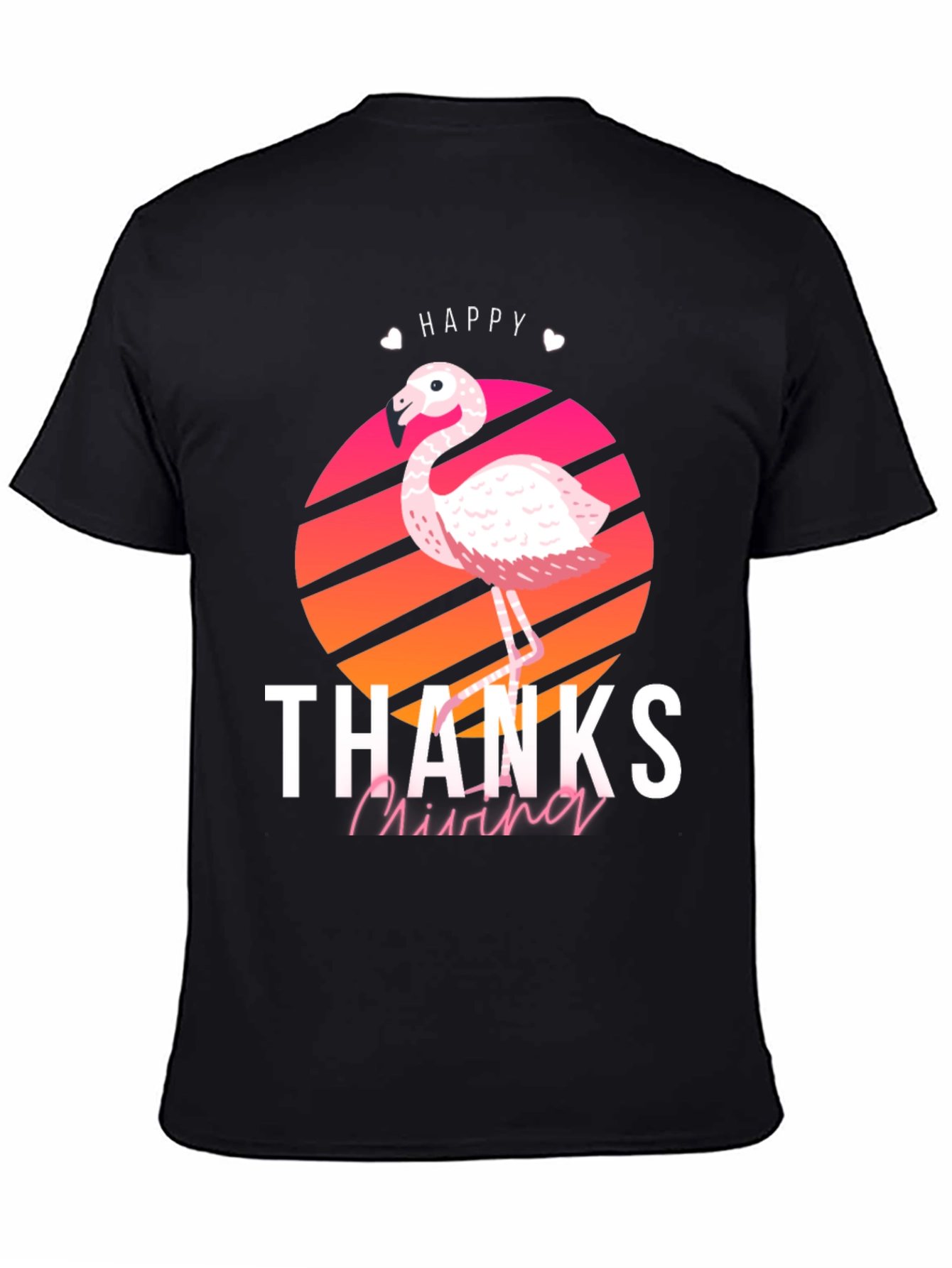 Happy Thanks Flamino T-Shirt - Mens Graphic Tee