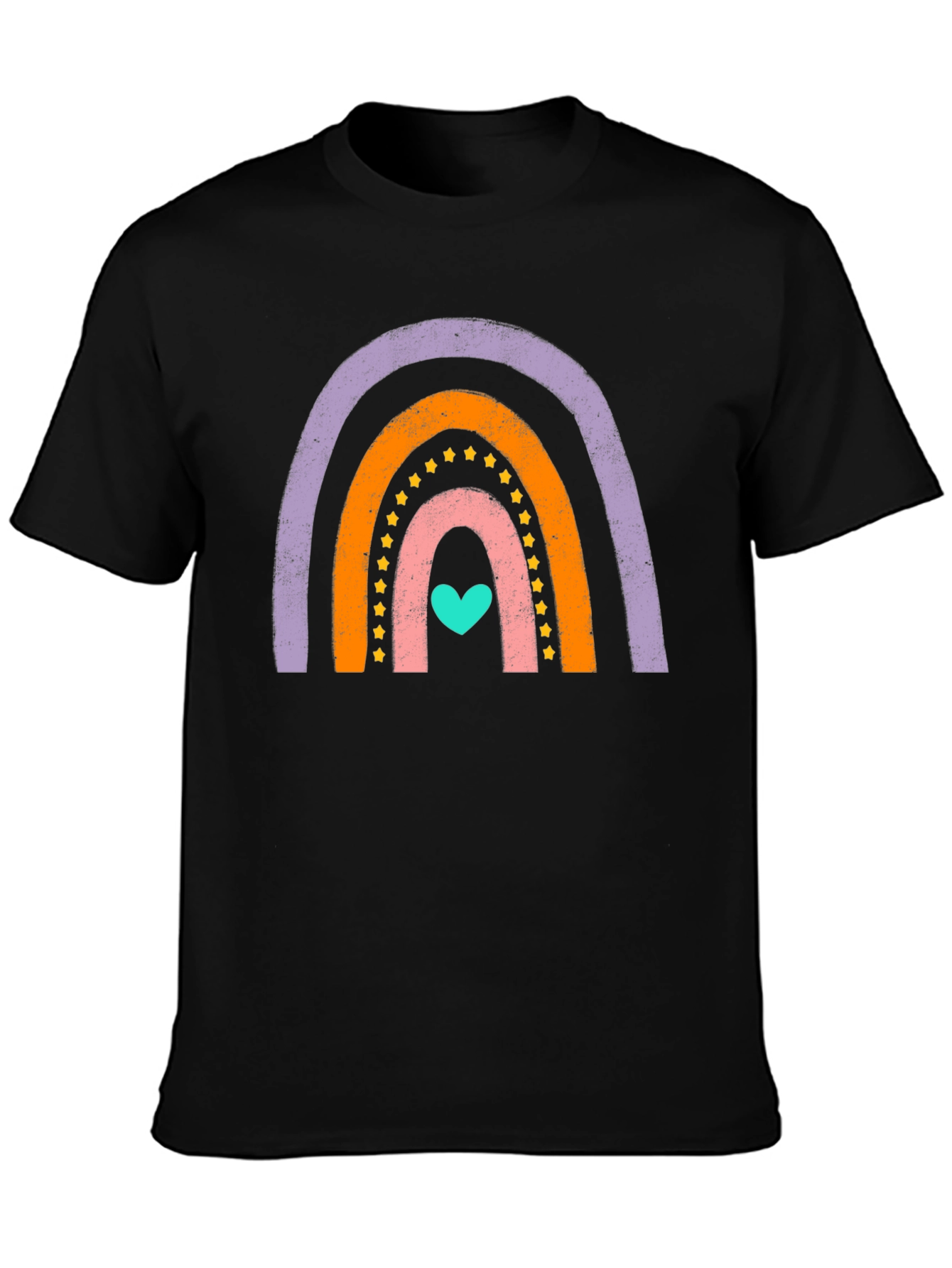 Rainbow Heart Graphic Tee - Soft Cotton Blend
