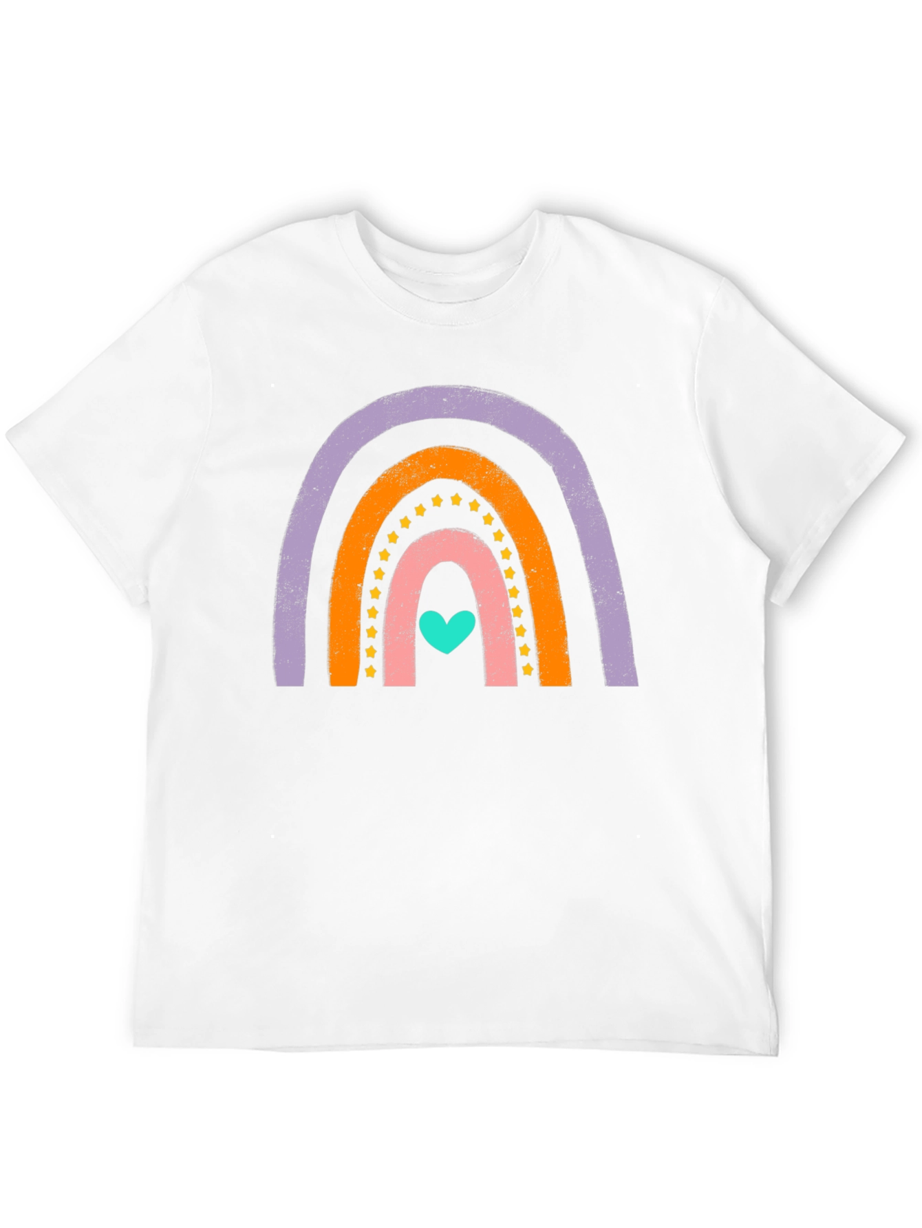 Rainbow Heart Graphic Tee - Soft Cotton Blend