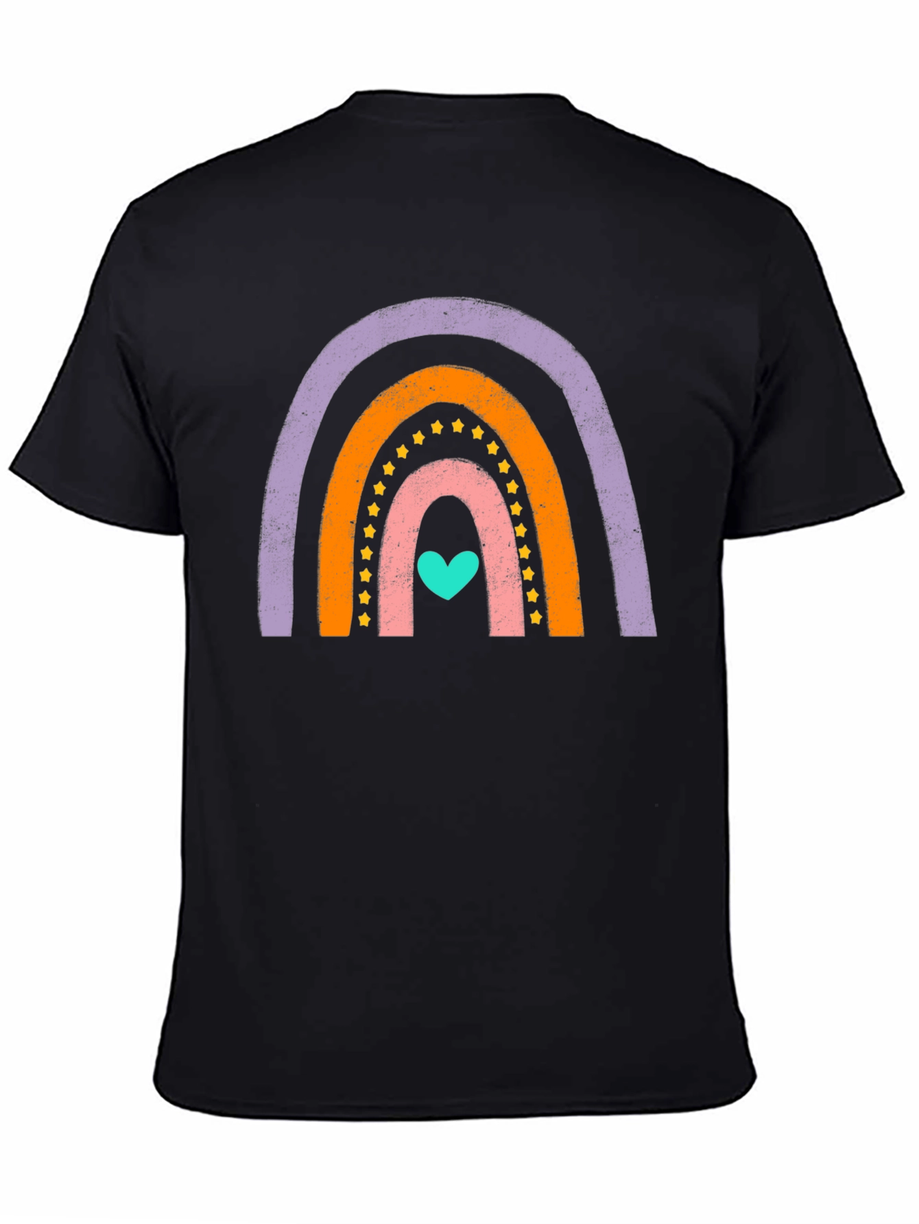 Rainbow Heart Graphic Tee - Soft Cotton Blend