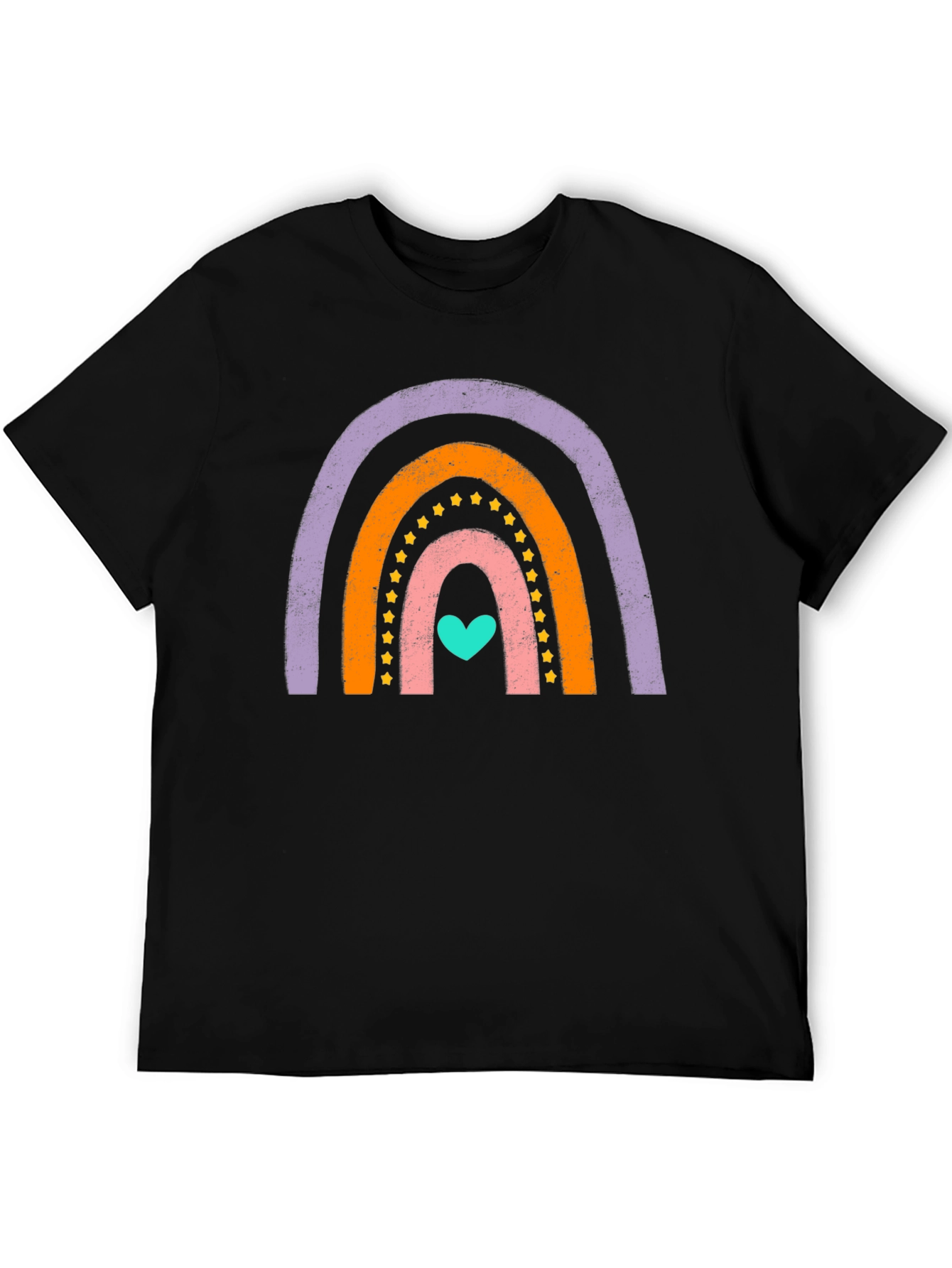 Rainbow Heart Graphic Tee - Soft Cotton Blend