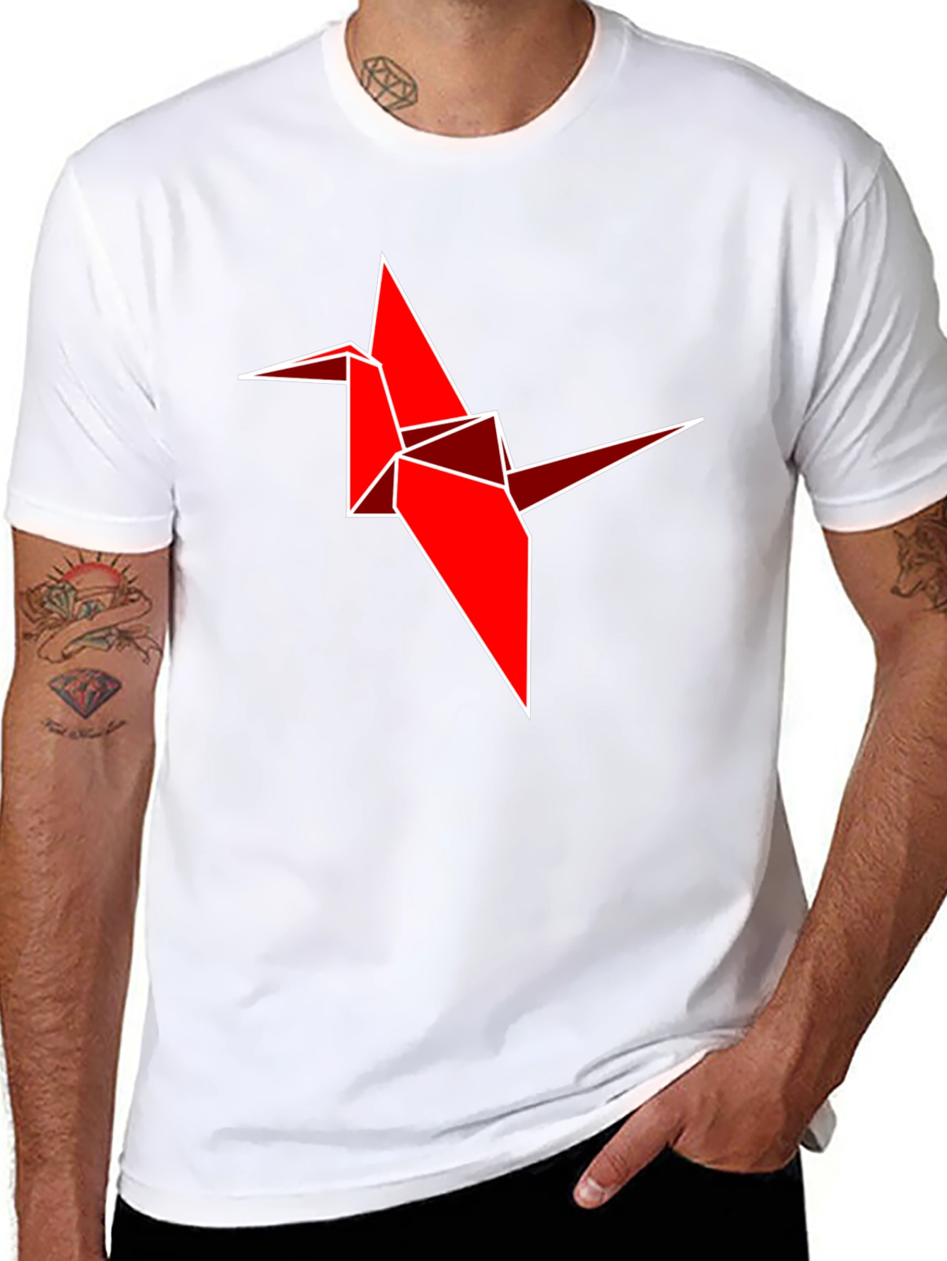 Origami Crane Graphic Tee - Unique Design