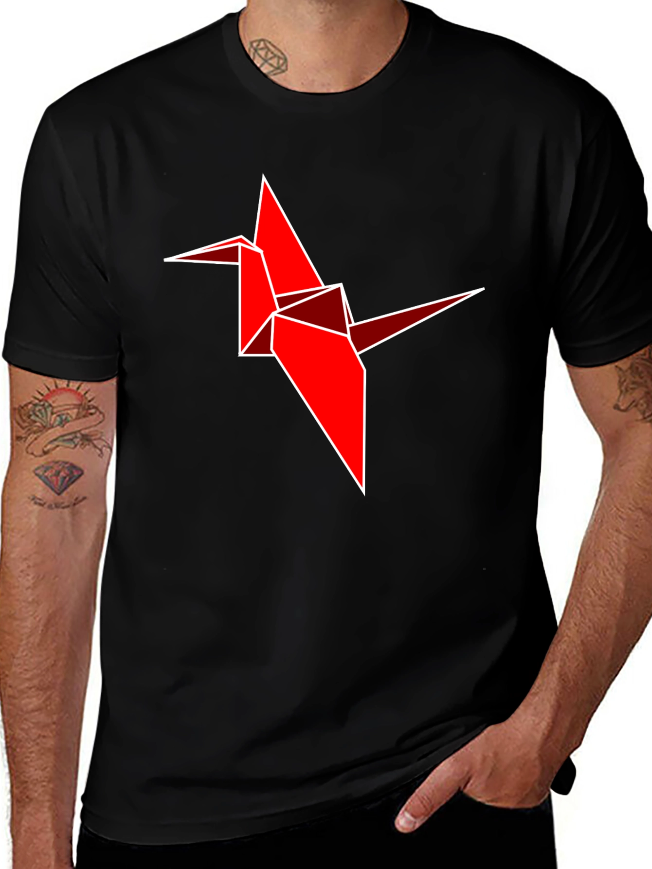 Origami Crane Graphic Tee - Unique Design