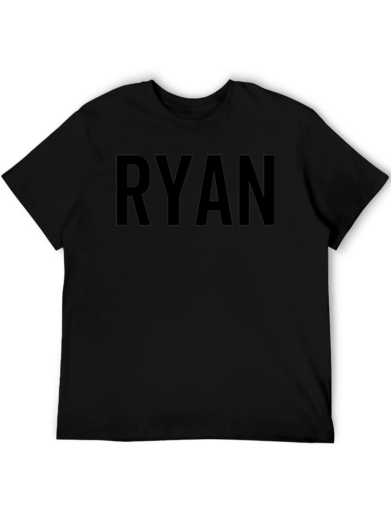 RYAN Text Tee - Classic Black Cotton Blend T-Shirt