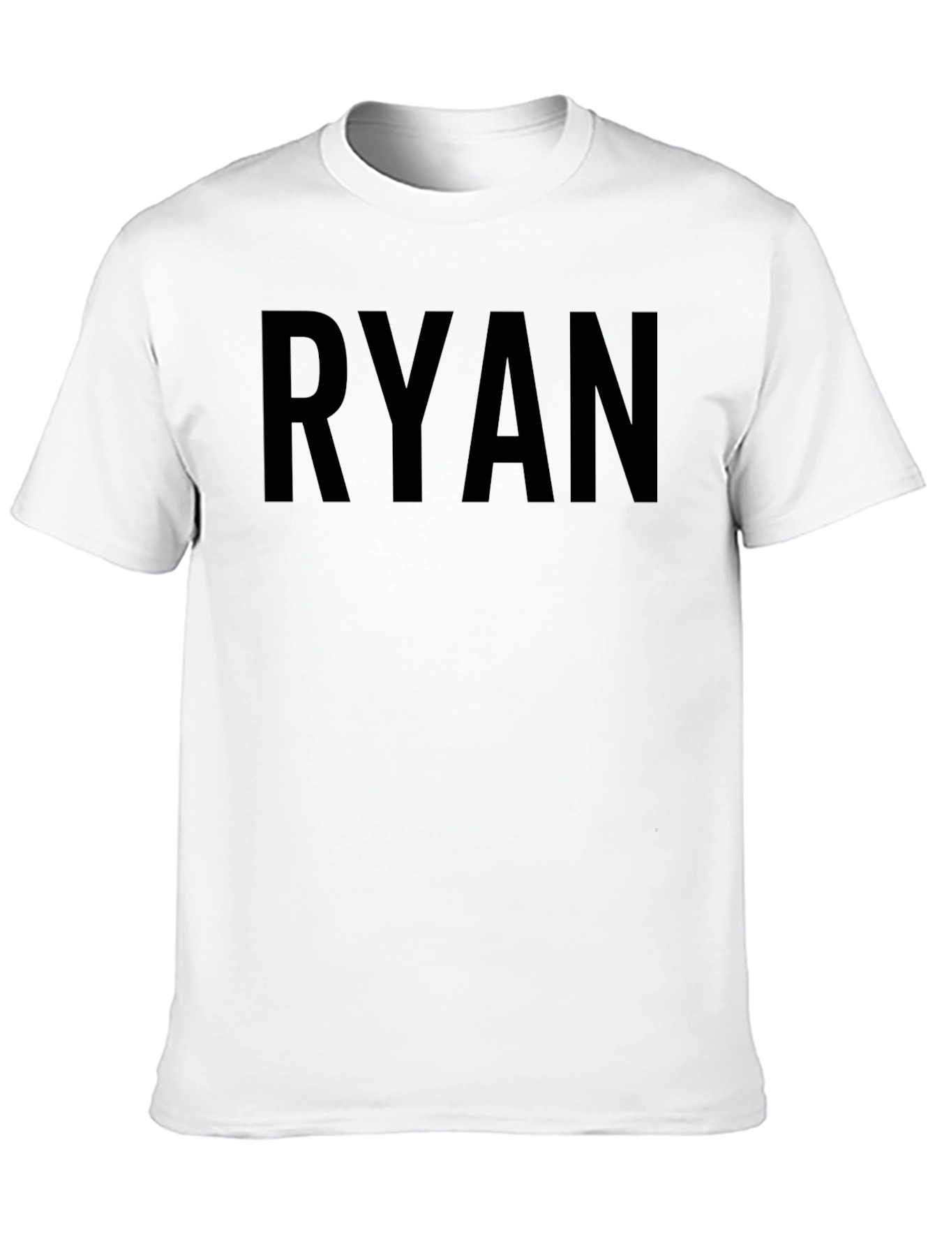 RYAN Text Tee - Classic Black Cotton Blend T-Shirt