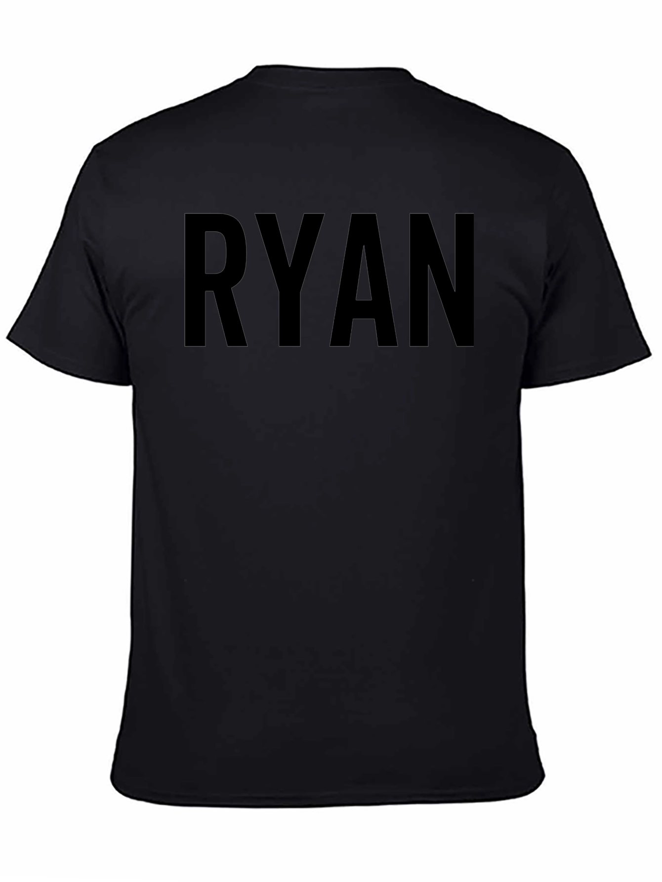 RYAN Text Tee - Classic Black Cotton Blend T-Shirt
