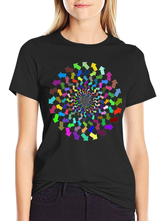 Abstract Arrow Vortex Graphic Print T-Shirt