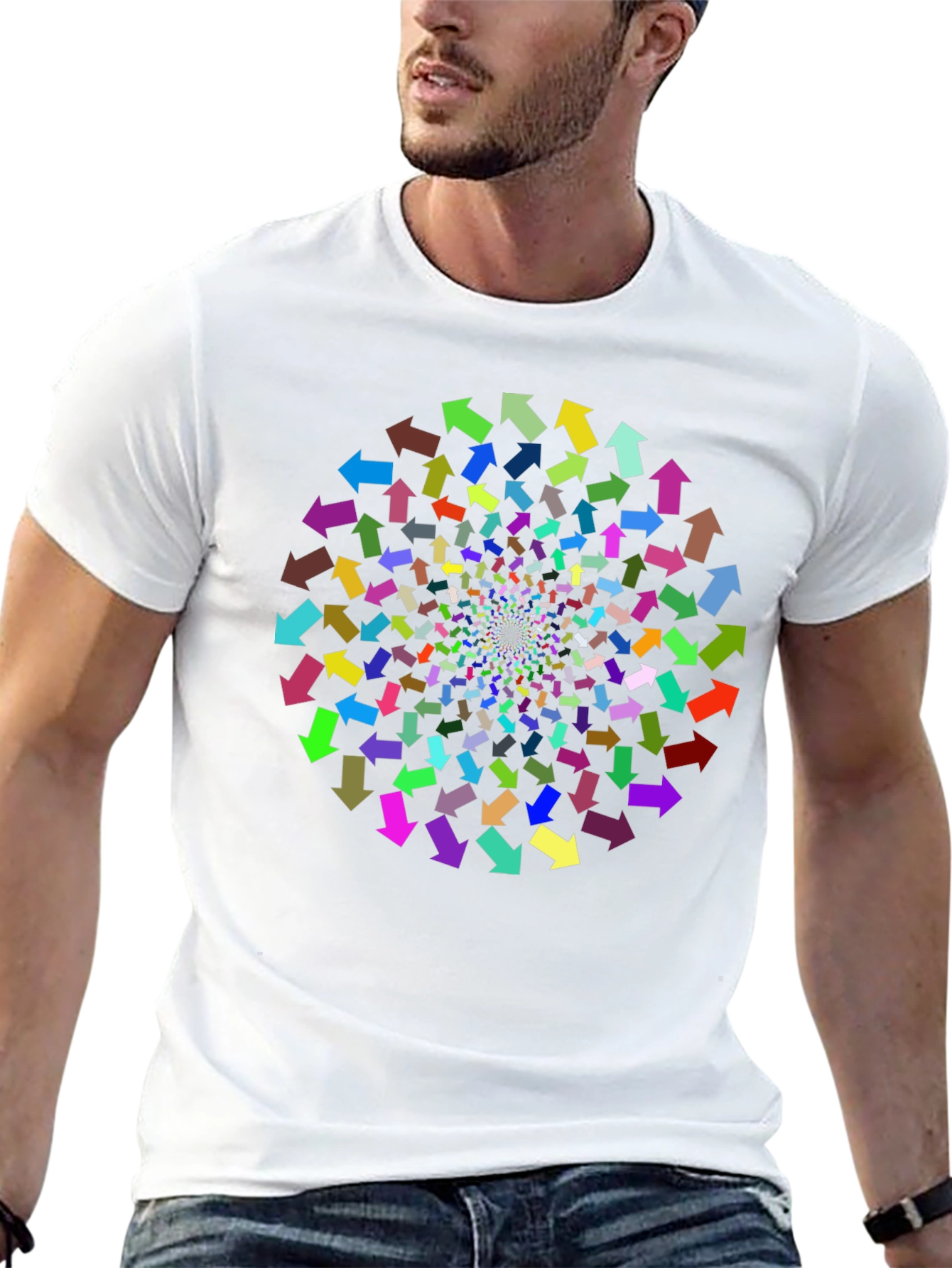 Abstract Arrow Vortex Graphic Print T-Shirt