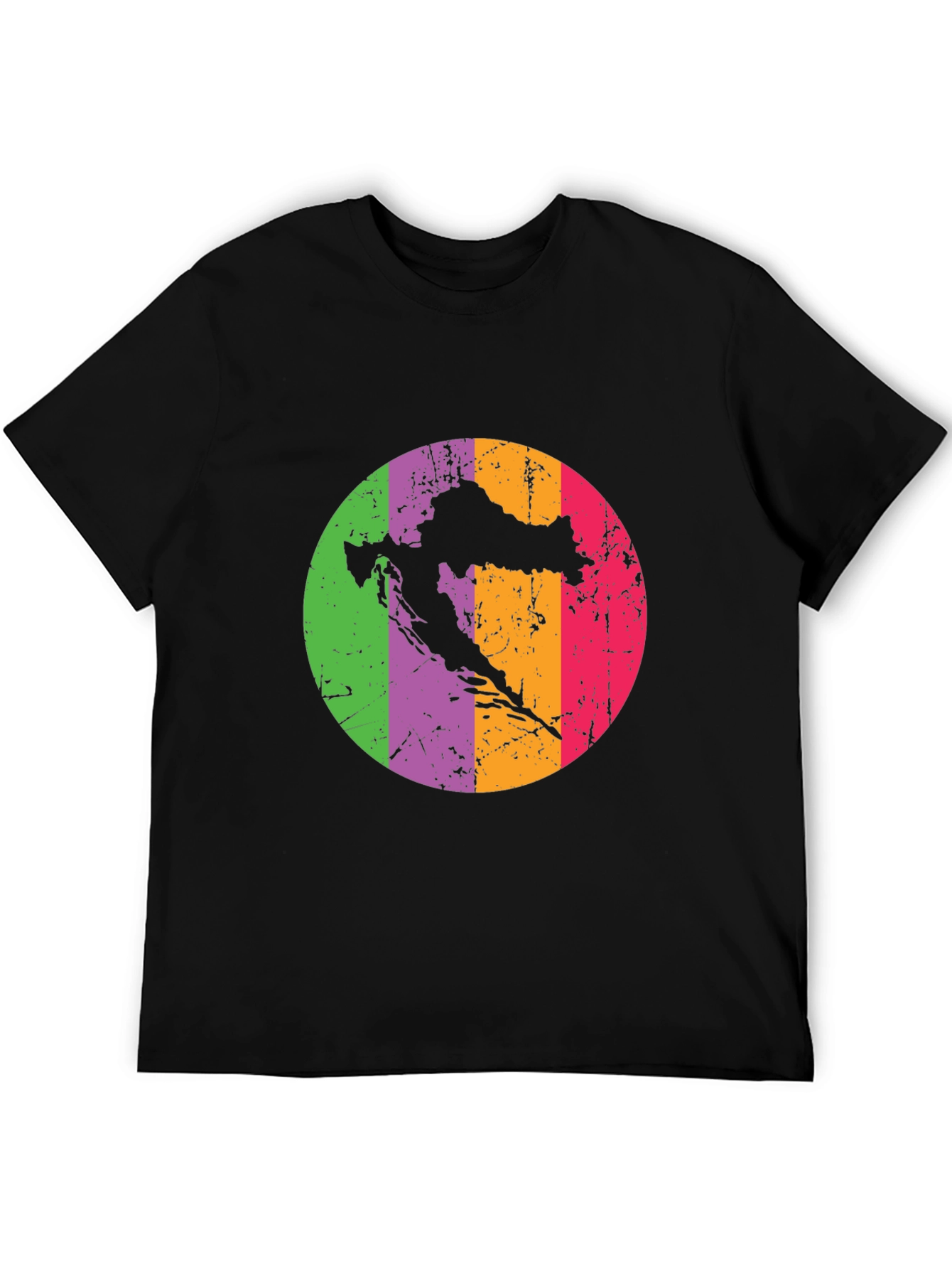 Croatia Map T-Shirt - Retro Style