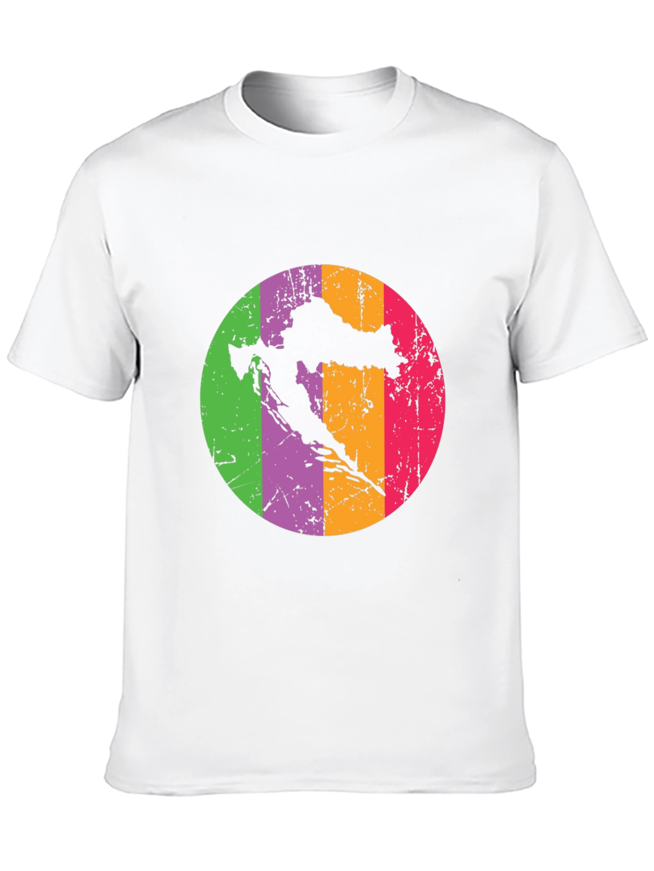 Croatia Map T-Shirt - Retro Style