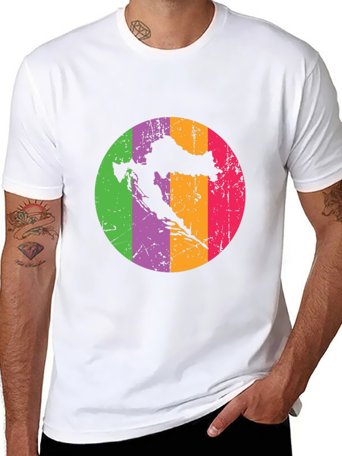 Croatia Map T-Shirt - Retro Style
