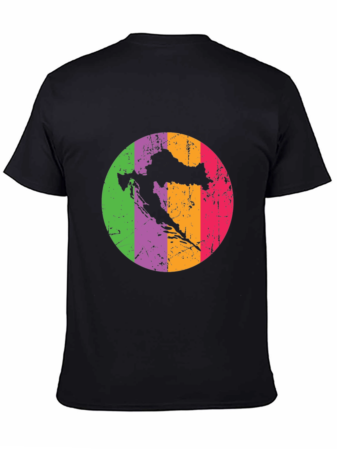 Croatia Map T-Shirt - Retro Style