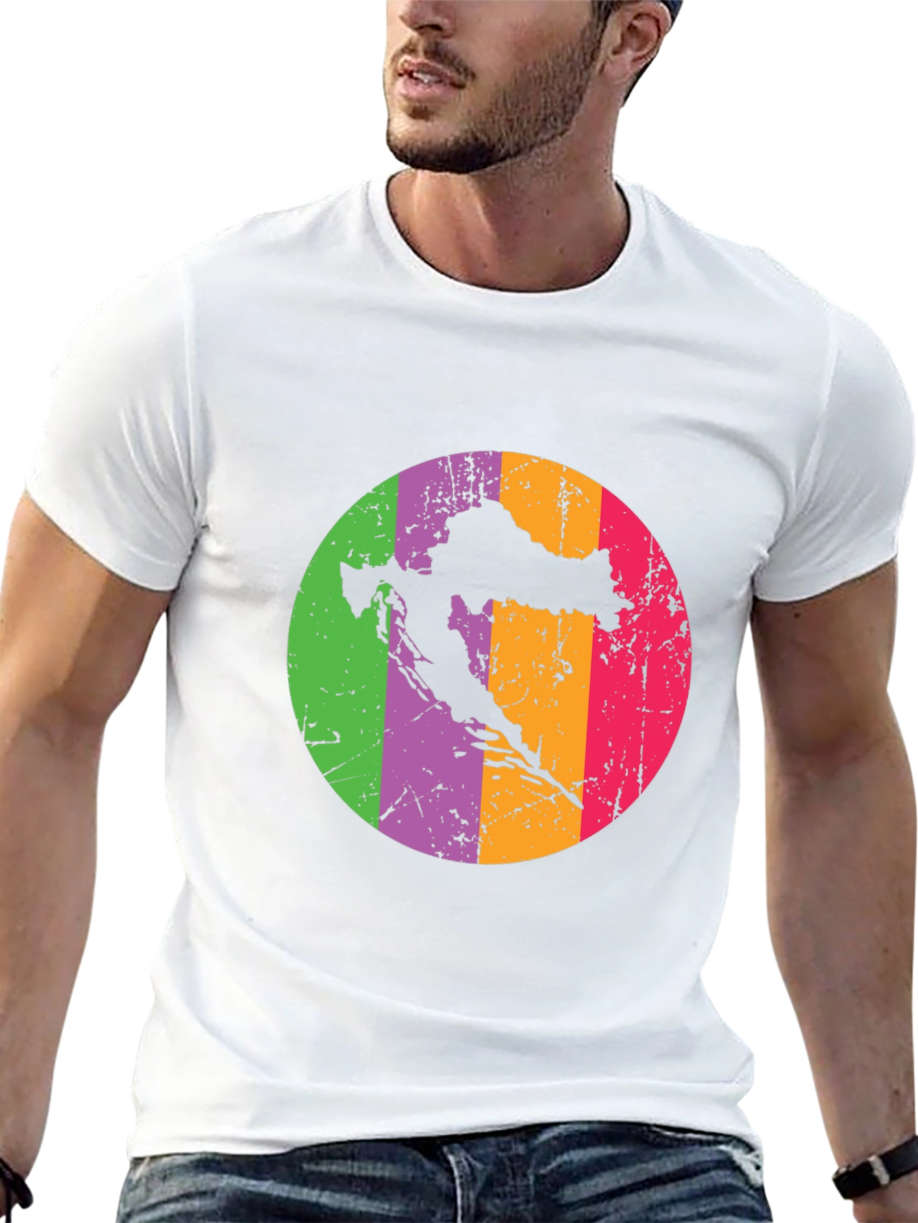 Croatia Map T-Shirt - Retro Style