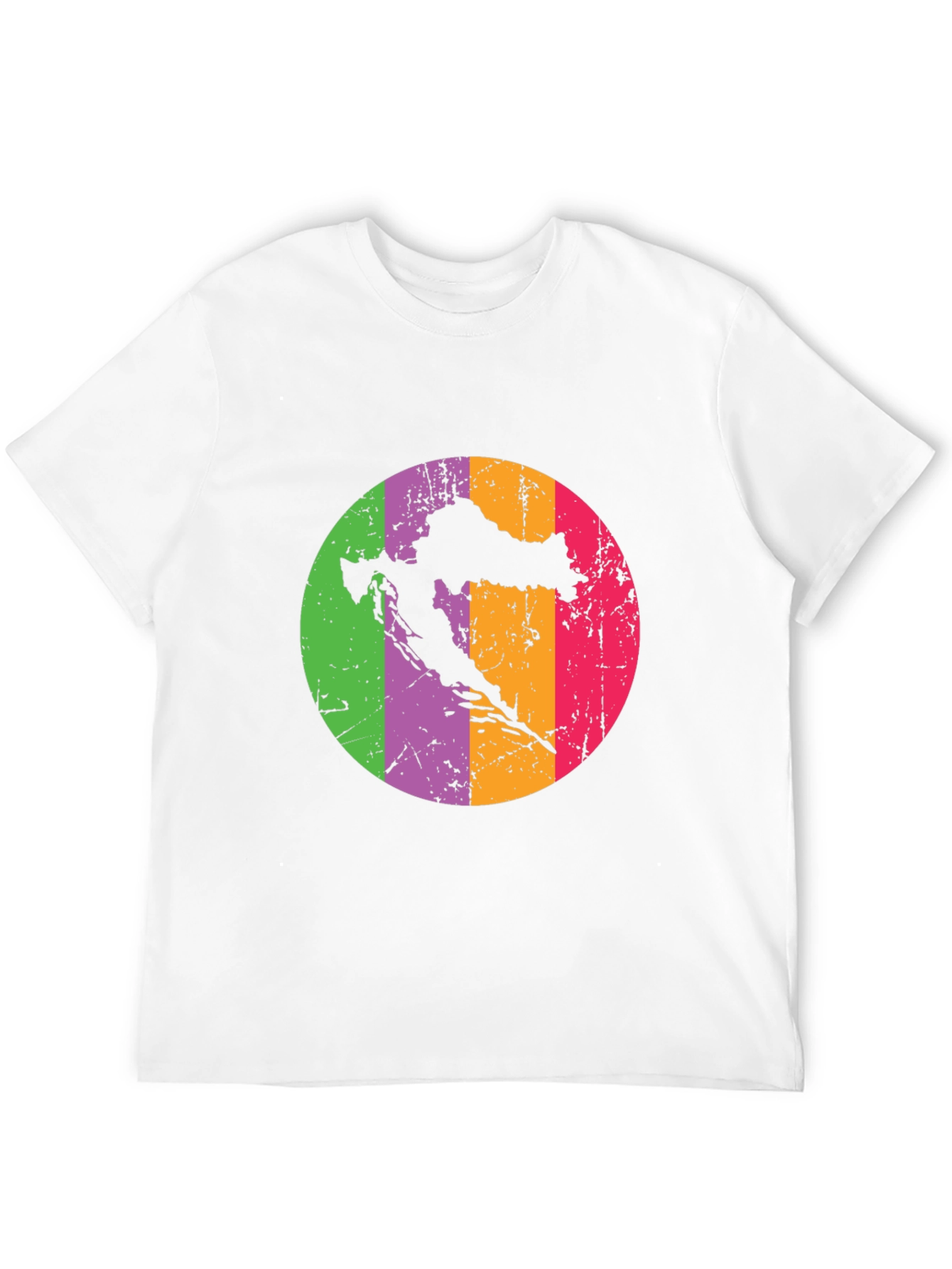Croatia Map T-Shirt - Retro Style