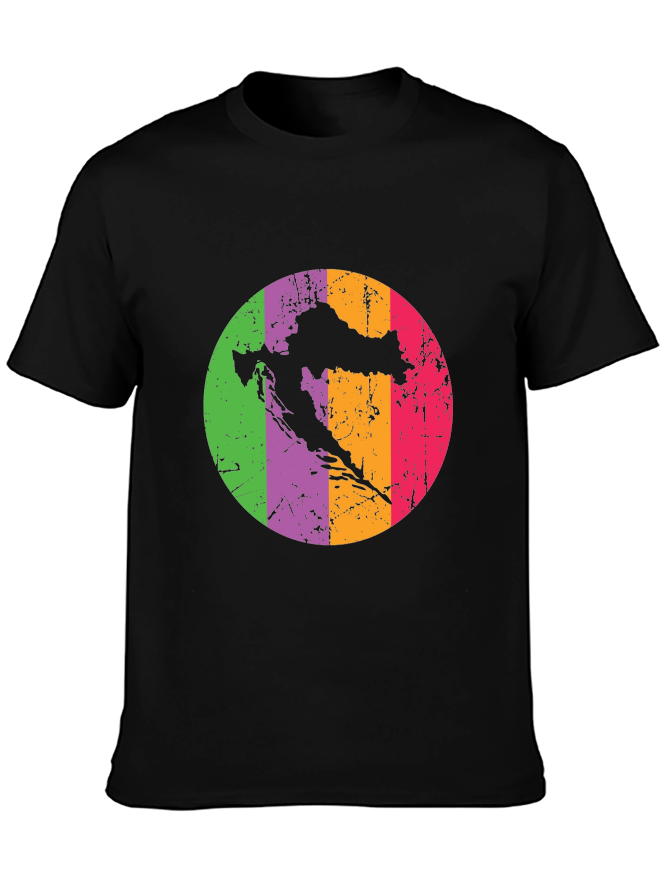 Croatia Map T-Shirt - Retro Style