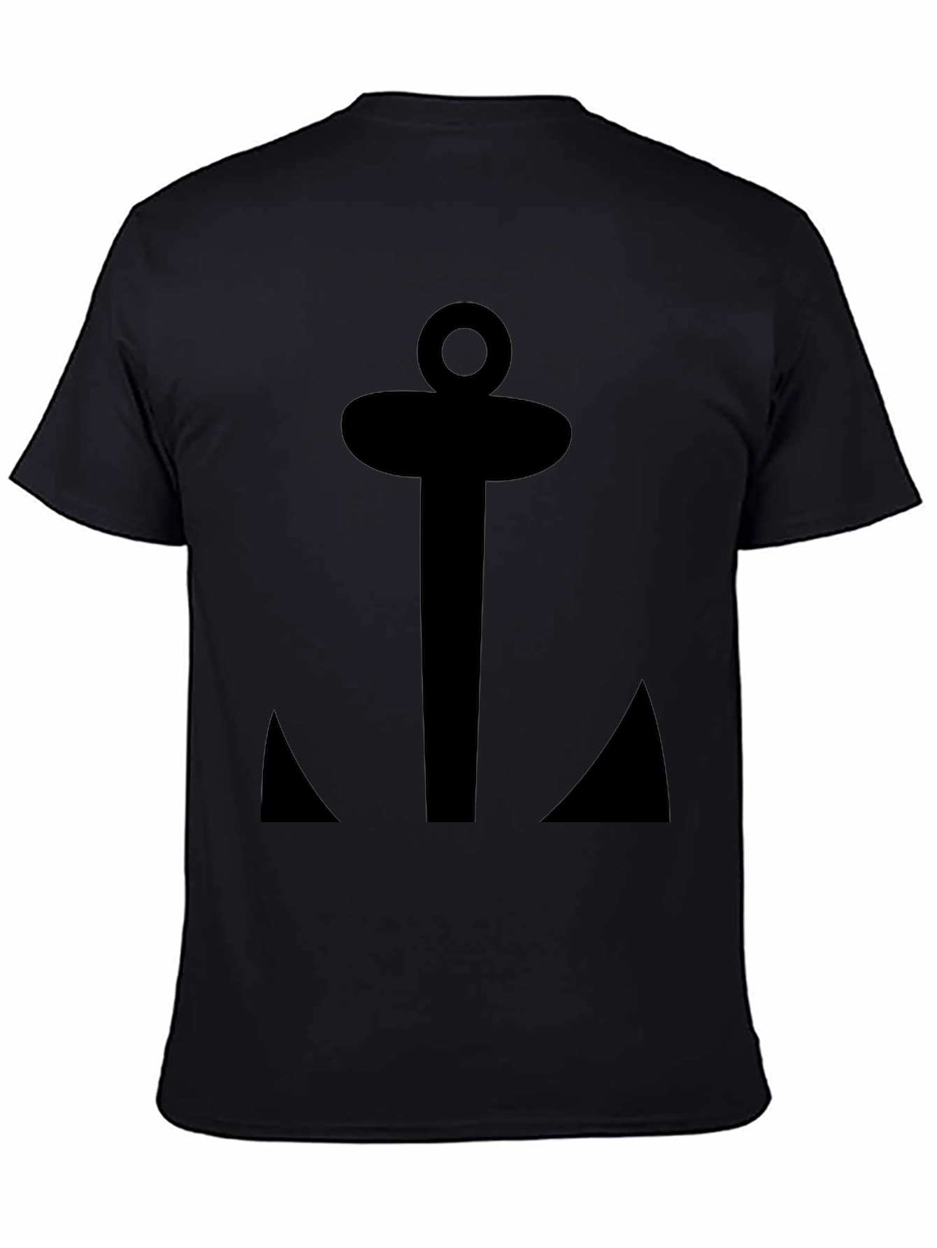 Nautical Anchor Graphic T-Shirt - Classic Black Tee