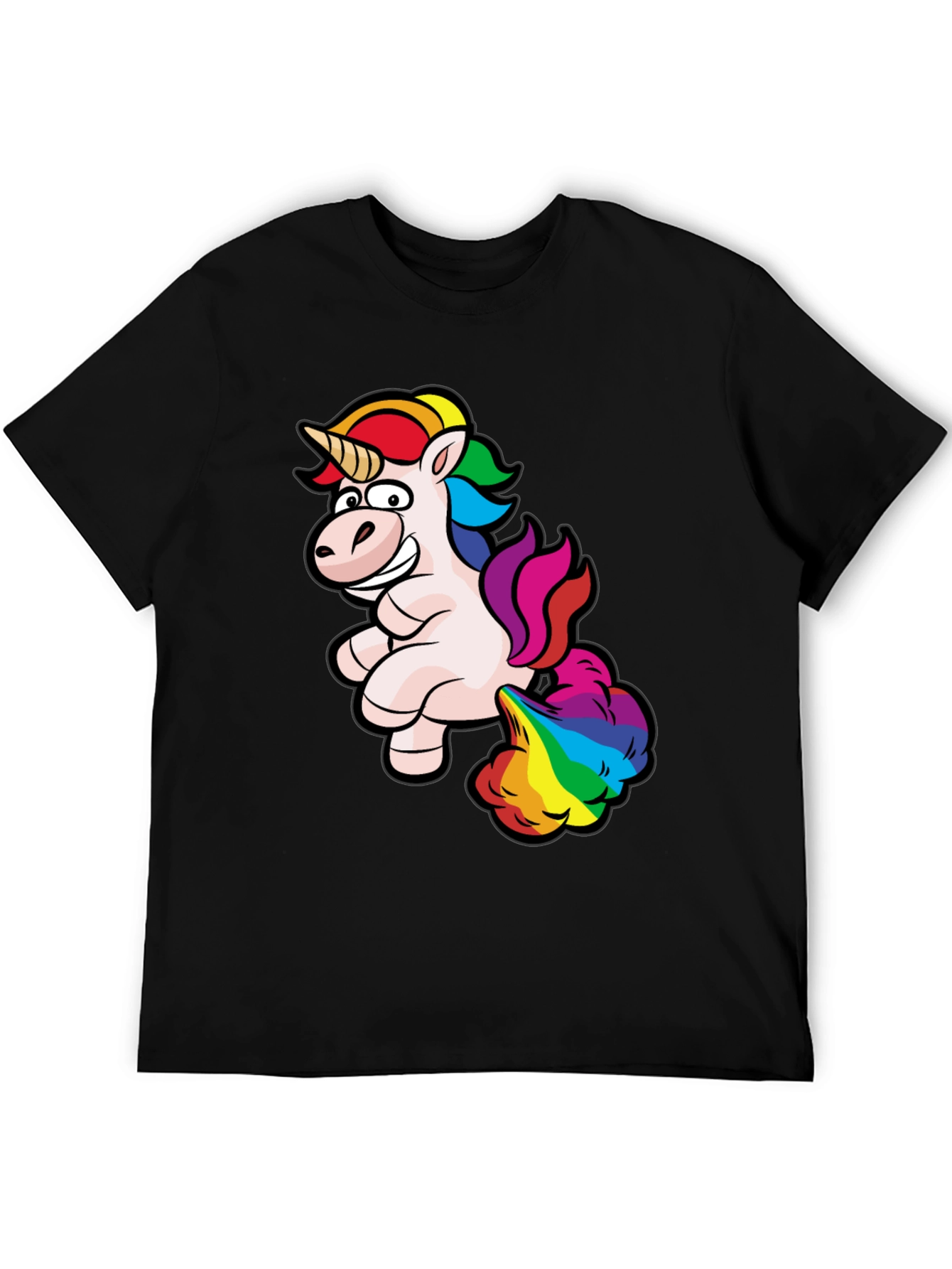 Rainbow Unicorn Farting Humor Tee